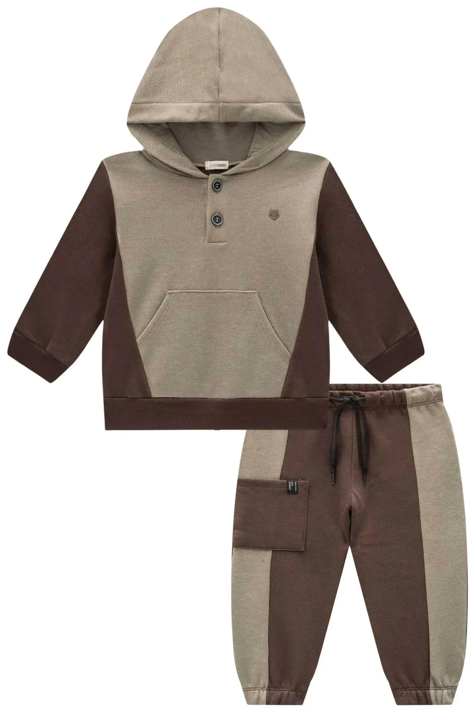 Conjunto de Blusão e Calça em Moletom com Pelúcia 90670 Johnny Fox Bebê Menino