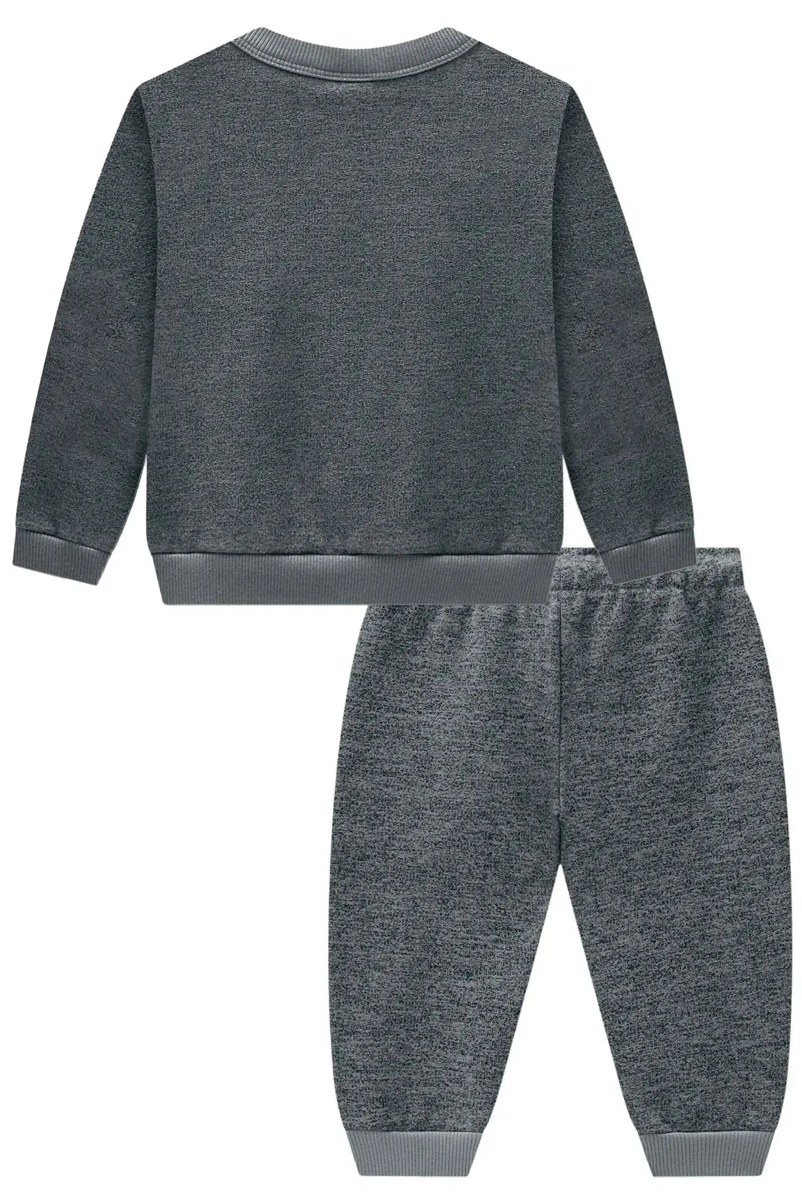 Conjunto de Blusão e Calça em Moletom Grécia 3 Cabos com Pelúcia 92315 Johnny Fox Bebê Menino