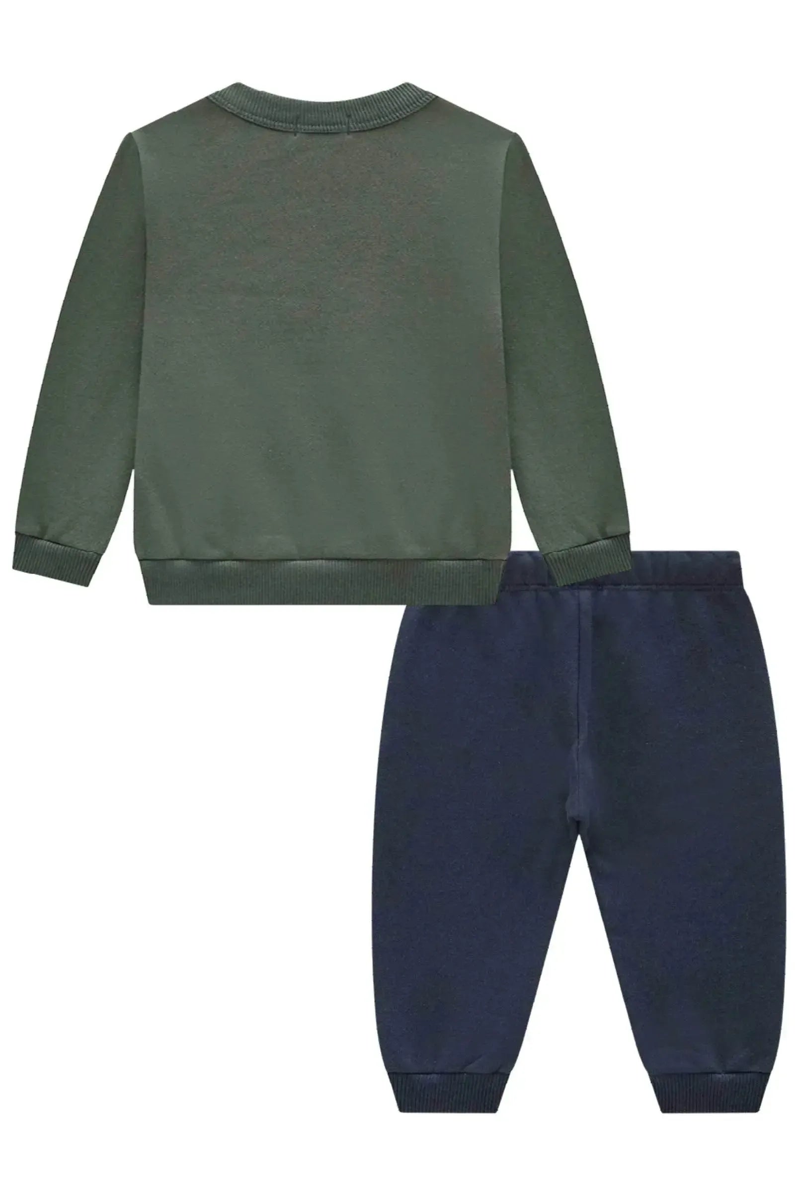 Conjunto de Blusão e Calça Jogger em Moletom com Pelúcia 89744 LucBoo Bebê Menino