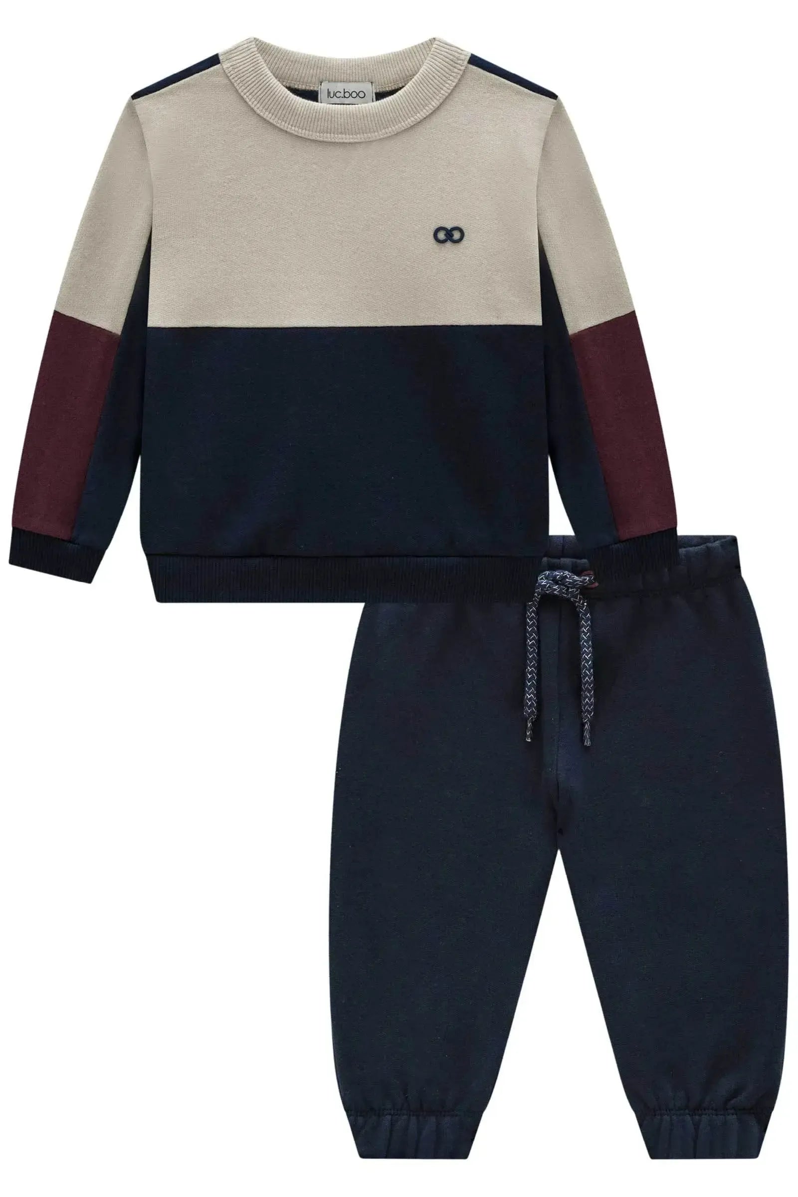 Conjunto de Blusão e Calça Jogger em Moletom com Pelúcia 89760 LucBoo Bebê Menino