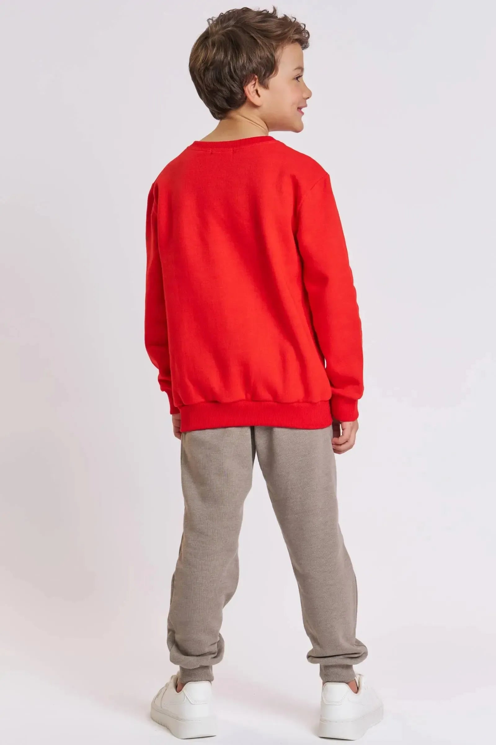 Conjunto de Blusão e Calça Jogger em Moletom com Pelúcia 89782 LucBoo Infantil Menino
