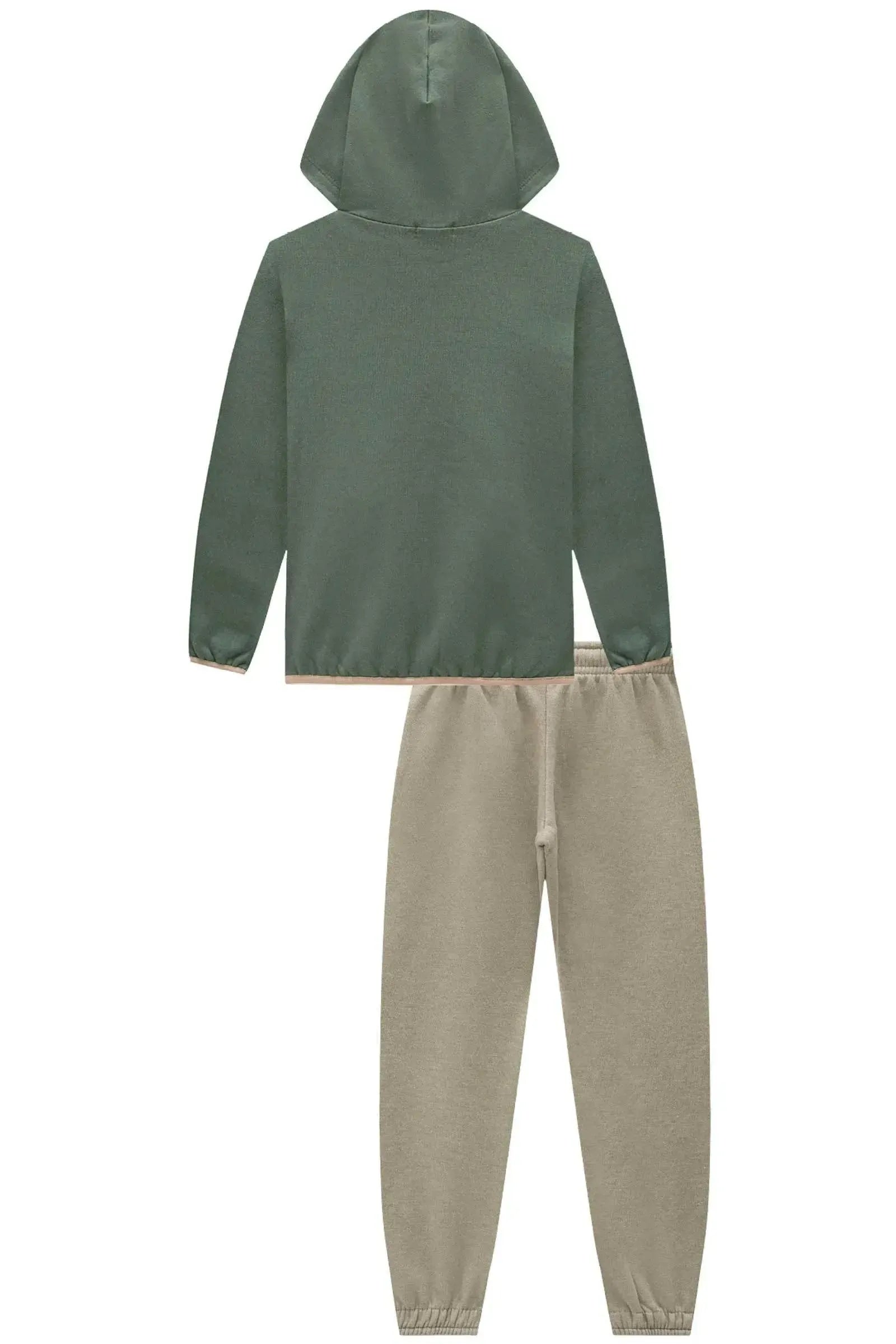 Conjunto de Blusão e Calça Jogger em Moletom com Pelúcia 90119 LucBoo Infantil Menino