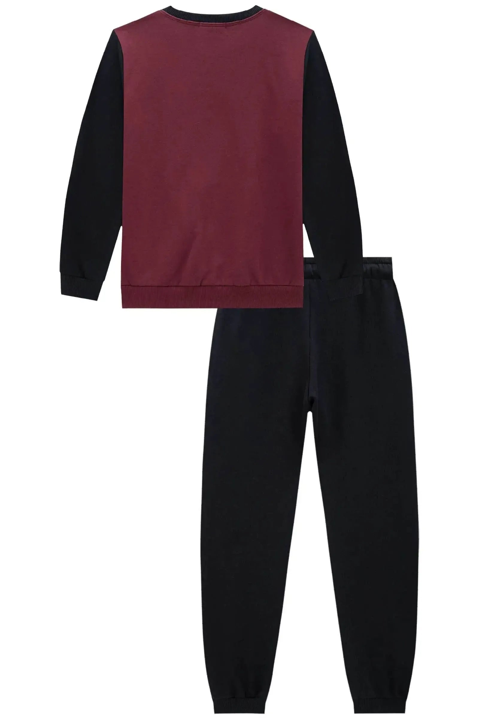 Conjunto de Blusão e Calça Jogger em Moletom com Pelúcia 90475 Johnny Fox Teen Menino