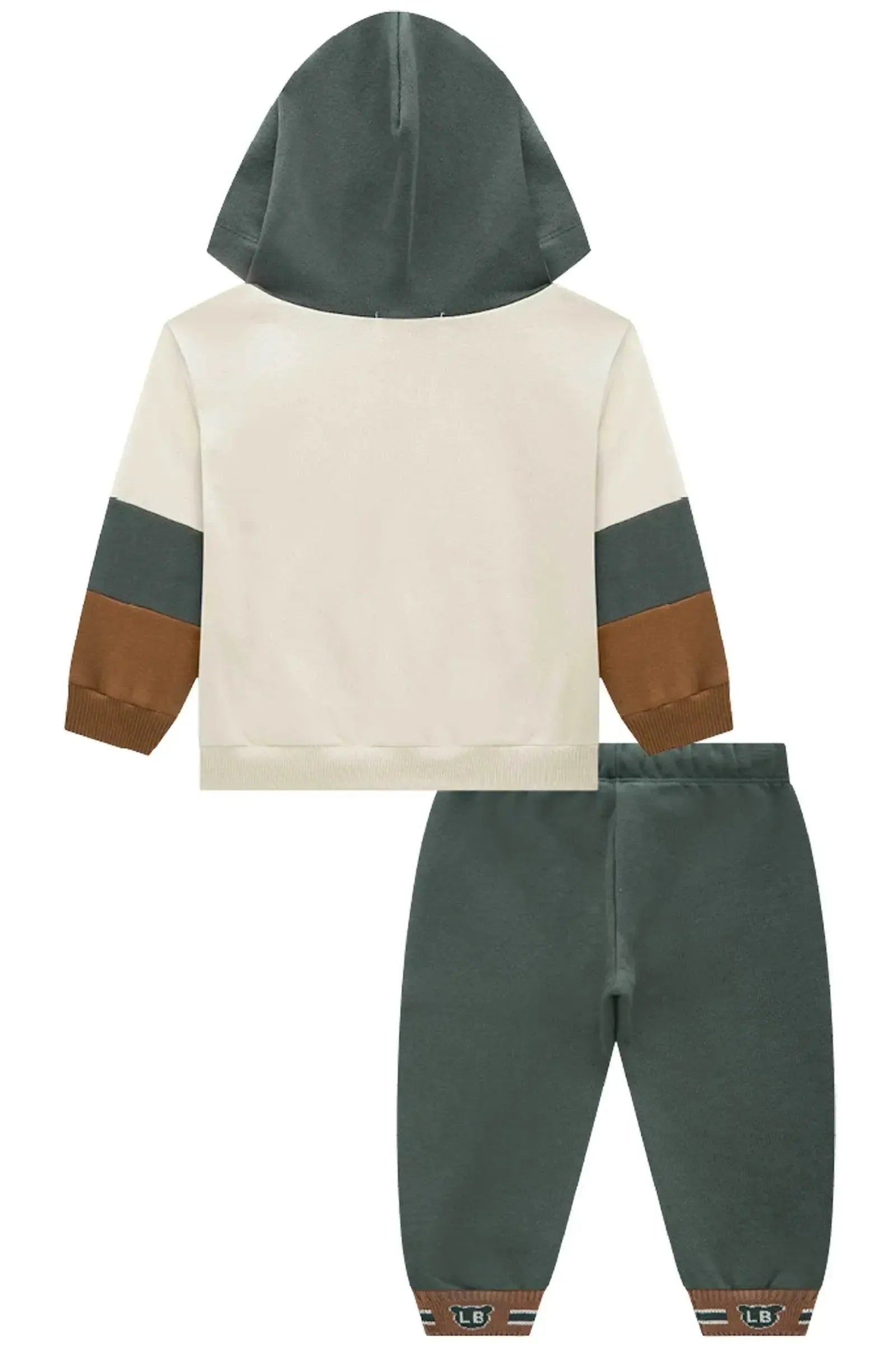 Conjunto de Blusão e Calça Jogger em Moletom com Pelúcia 92104 LucBoo Bebê Menino
