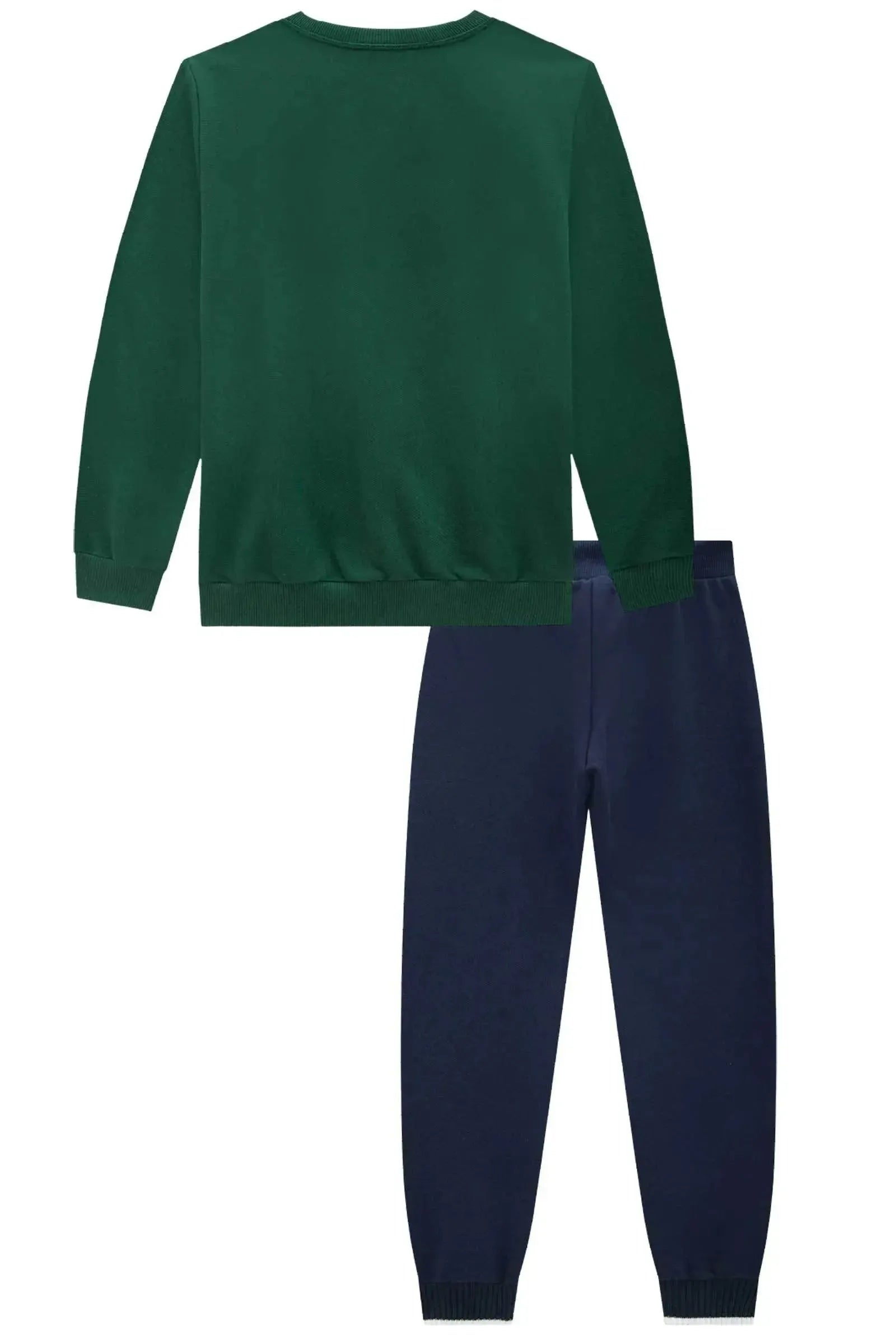 Conjunto de Blusão e Calça Jogger em Moletom sem Pelúcia 89783 LucBoo Infantil Menino