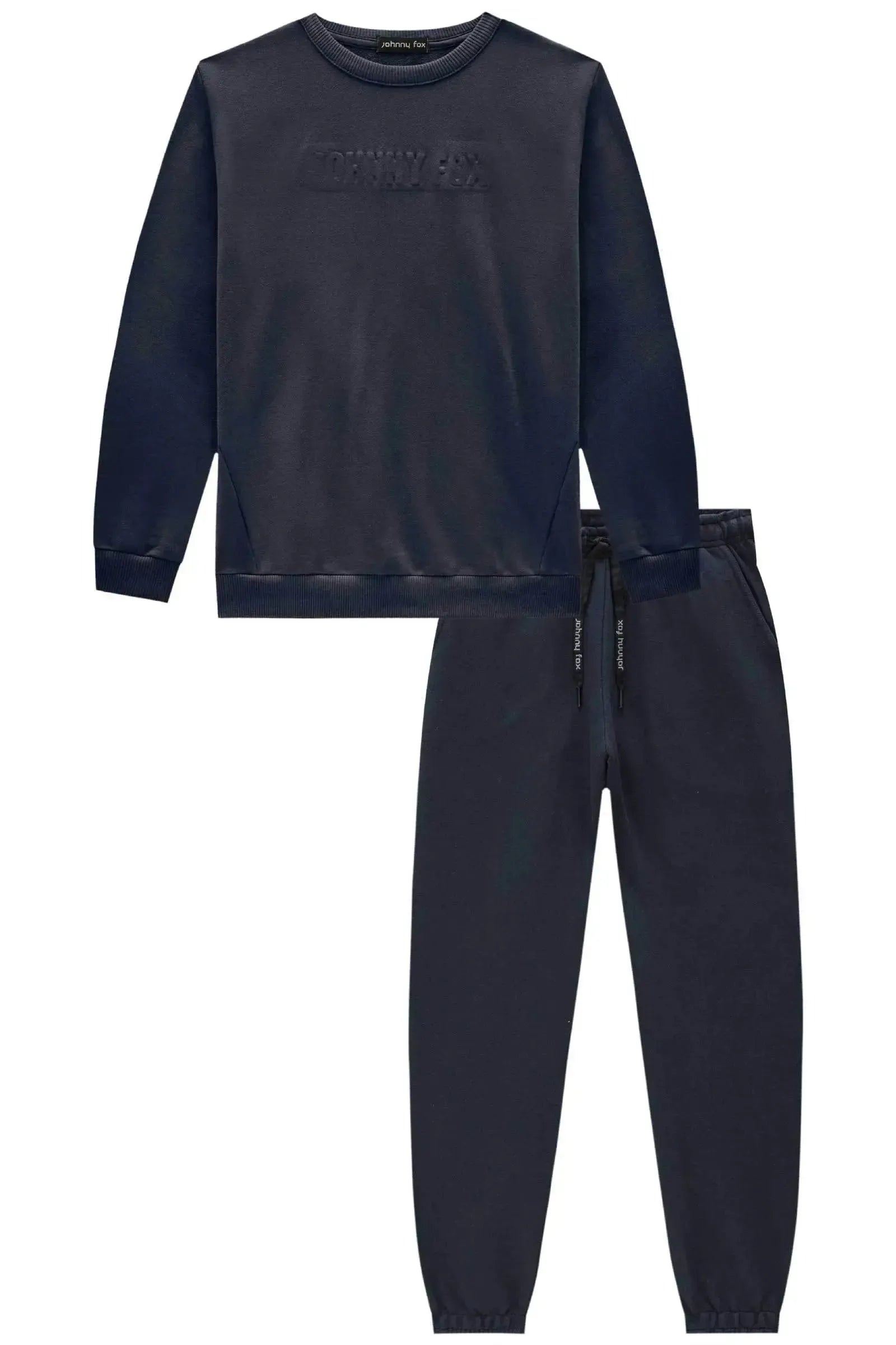 Conjunto de Blusão e Calça Jogger em Moletom sem Pelúcia 90467 Johnny Fox Teen Menino