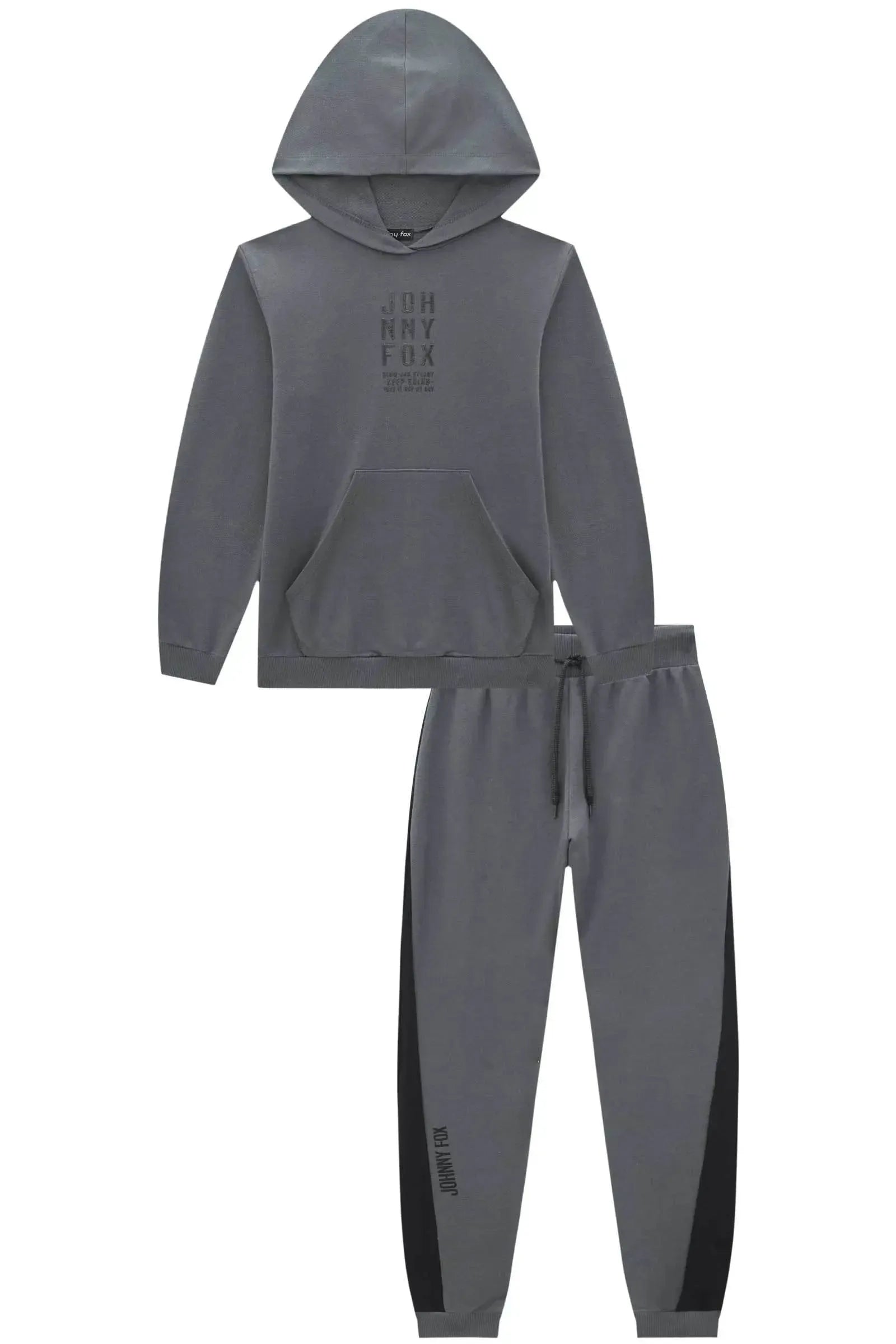 Conjunto de Blusão e Calça Jogger em Moletom sem Pelúcia 90470 Johnny Fox Teen Menino
