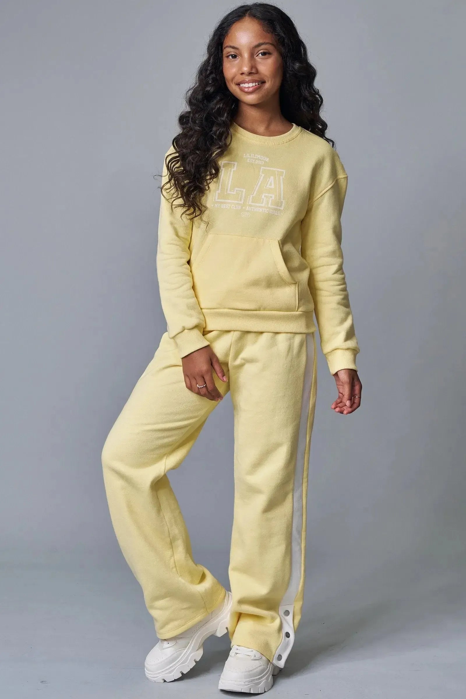 Conjunto de Blusão e Calça Reta em Moletom com Pelúcia 91730 Lilimoon Teen Menina