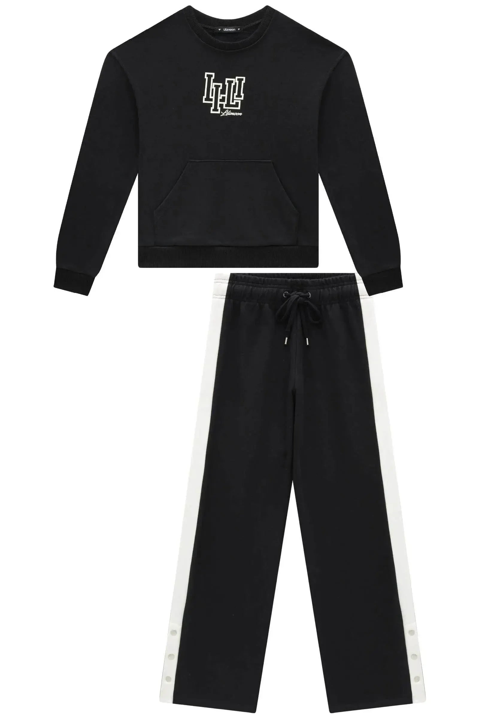 Conjunto de Blusão e Calça Reta em Moletom com Pelúcia 91734 Lilimoon Teen Menina