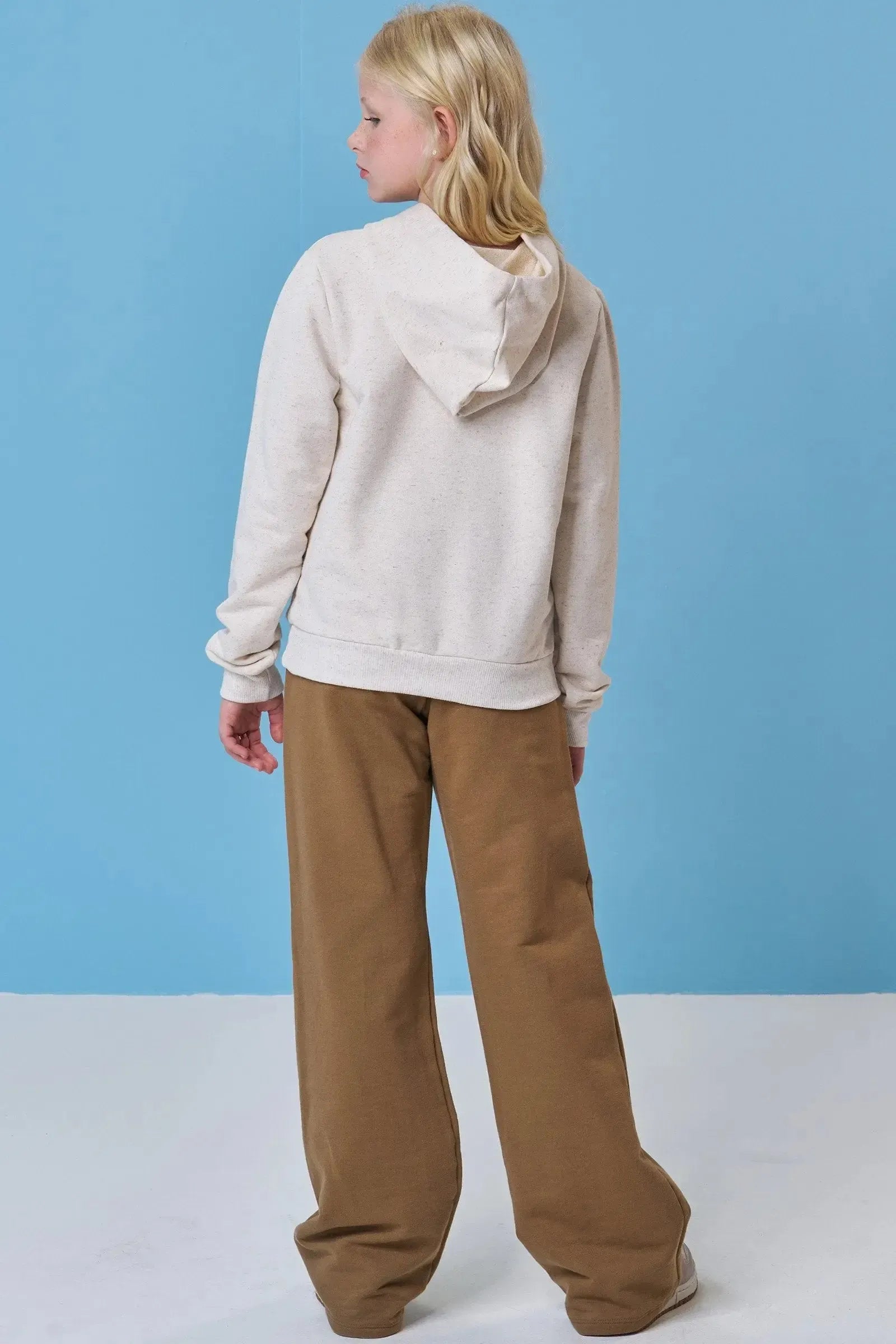 Conjunto de Blusão e Calça Wide Leg em Moletom sem Pelúcia 90650 Vic&Vicky Teen Menina
