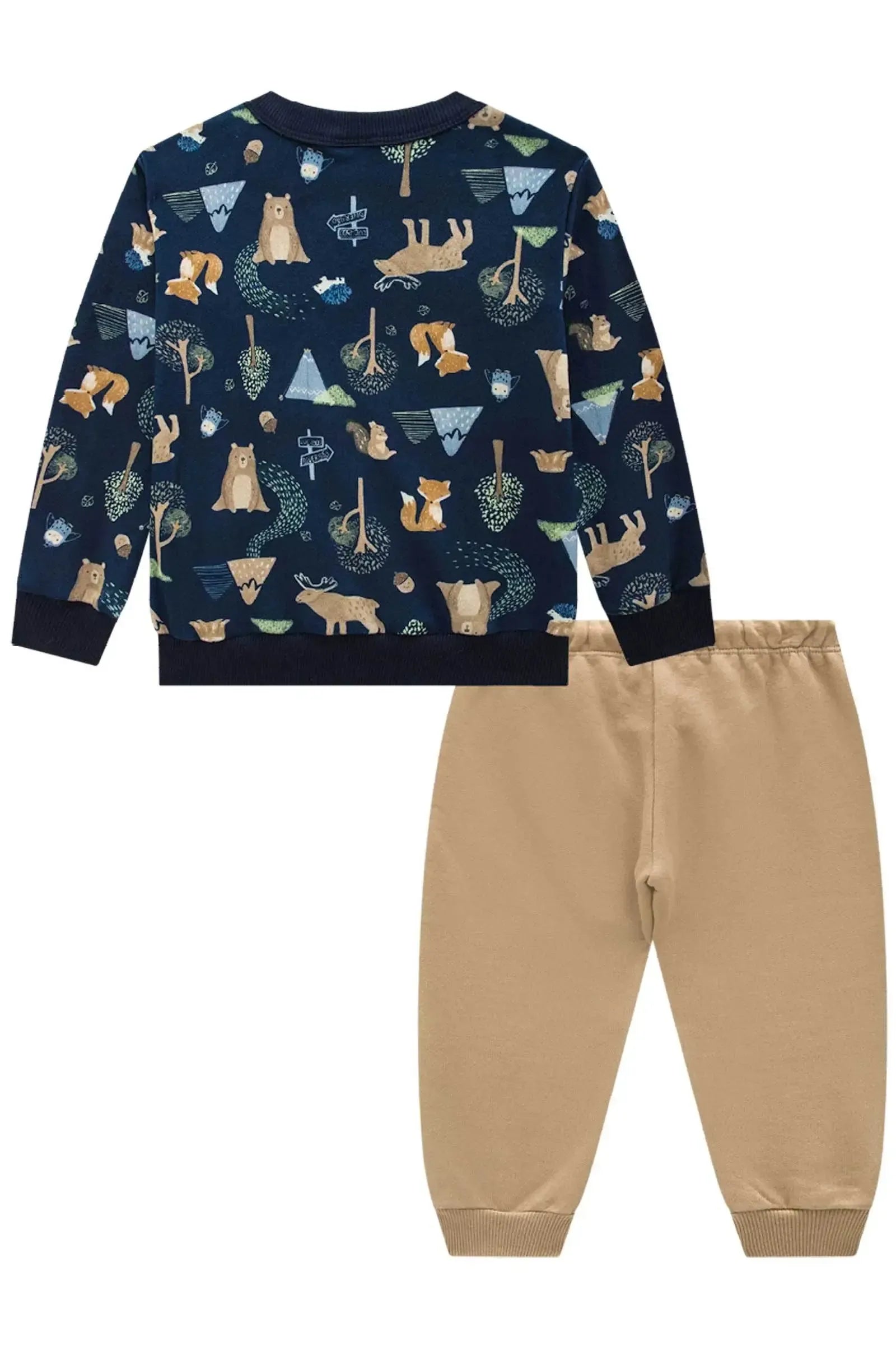 Conjunto de Blusão em Fleece Luxo e Calça Jogger em Moletom com Pelúcia 91659 LucBoo Bebê Menino
