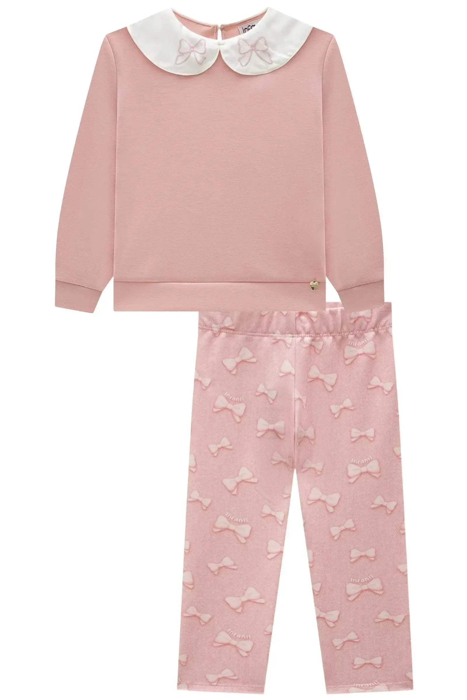 Conjunto de Blusão em Malha Tecnonew e Calça Legging em Molecotton 92479 Infanti Bebê Menina