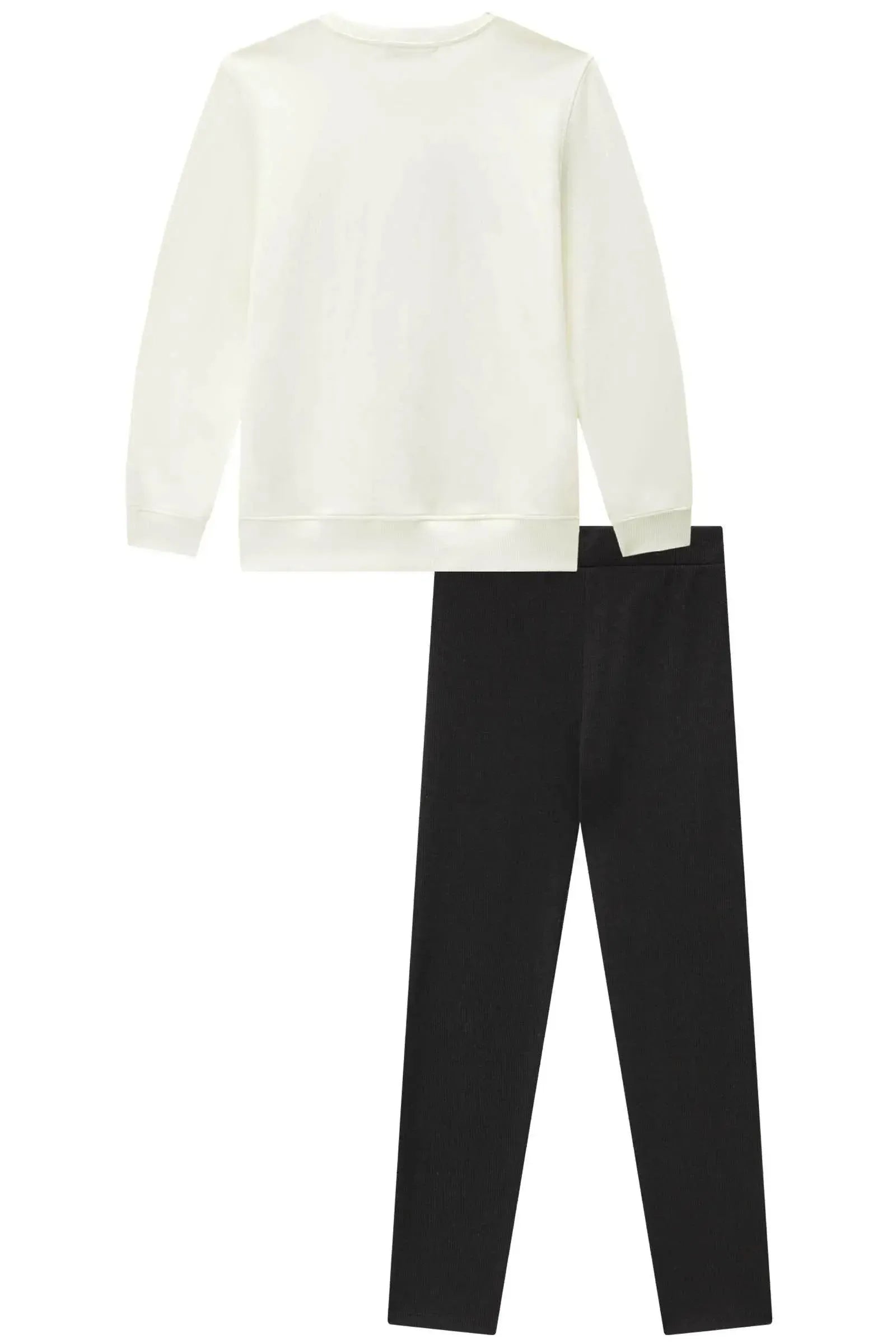 Conjunto de Blusão em Moletom com Pelúcia e Calça Legging em Canelado Soft 89204 Lilimoon Teen Menina