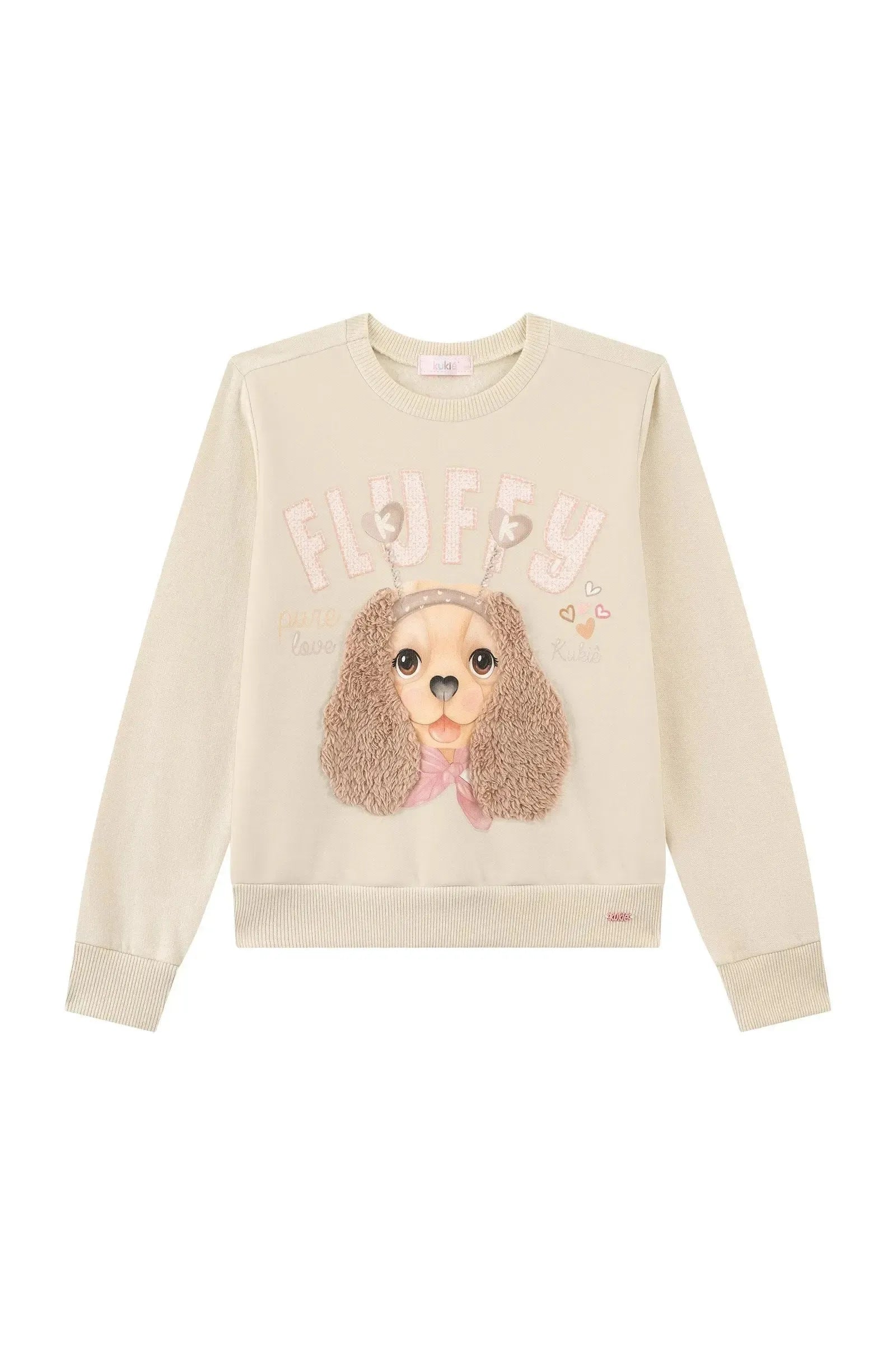 Conjunto de Blusão em Moletom com Pelúcia e Calça Legging em Fleece Luxo 90635 Kukiê Infantil Menina