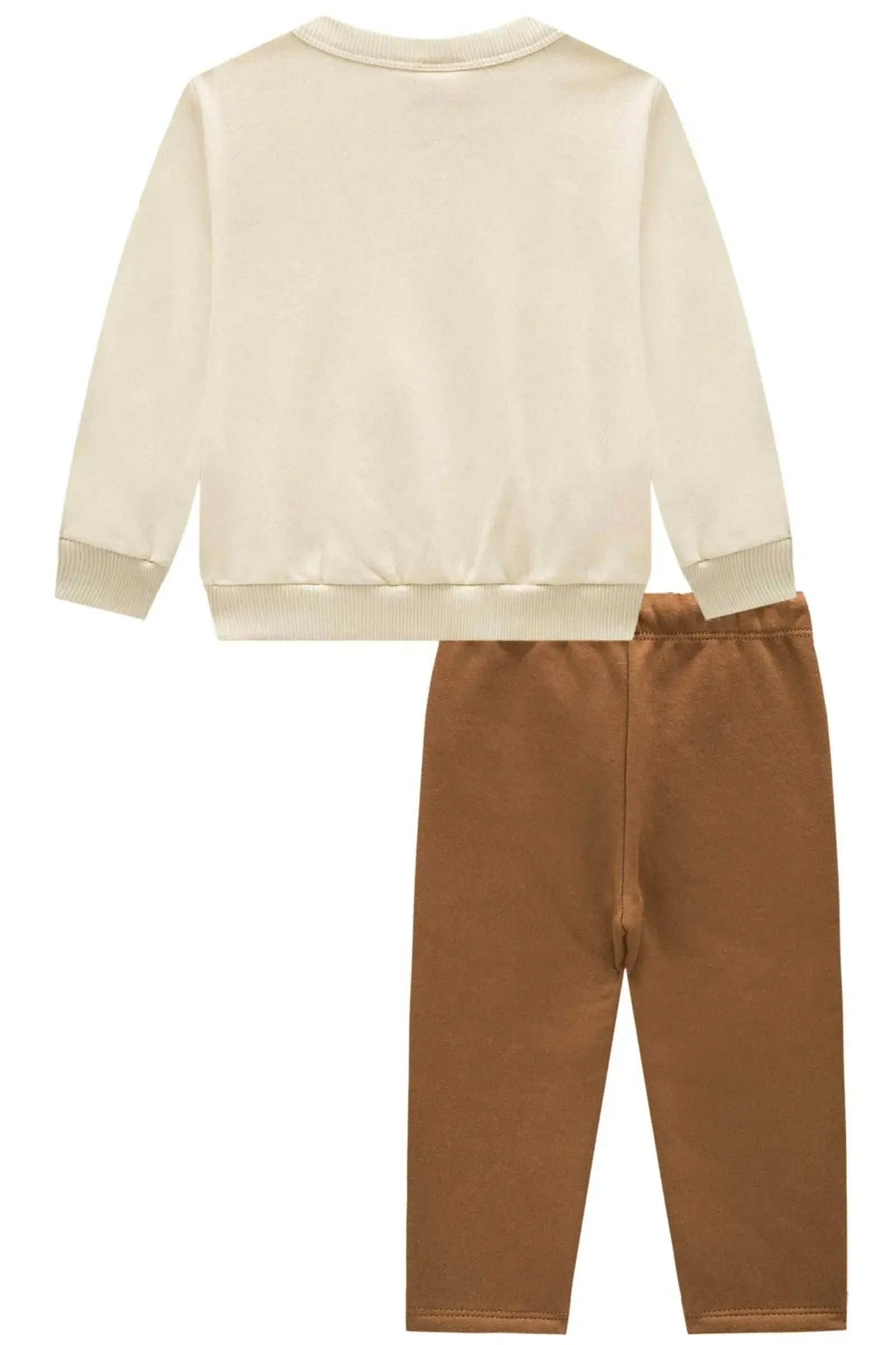 Conjunto de Blusão em Moletom com Pelúcia e Calça Skinny em Moletom com Pelúcia 92322 Johnny Fox Bebê Menino
