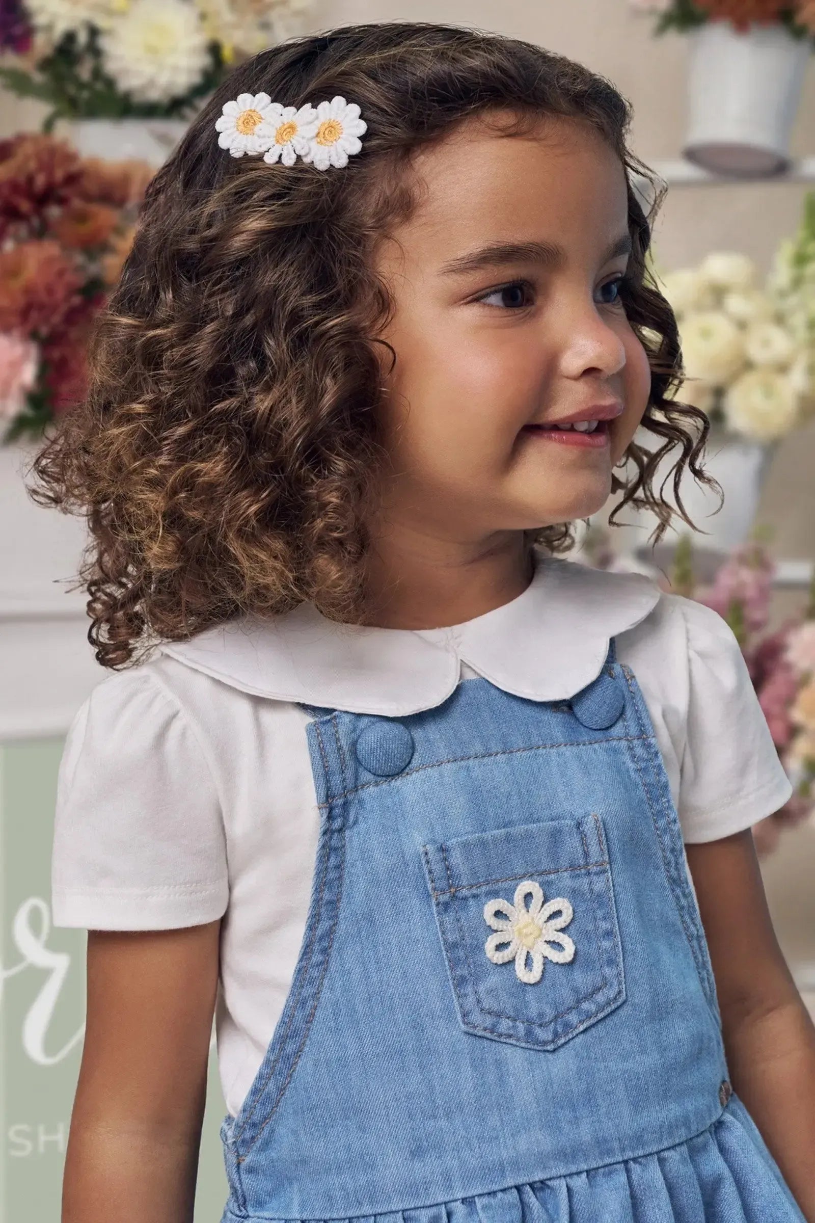 Conjunto de Body em Cotton com Salopete em Jeans 99190 Infanti Bebê Menina