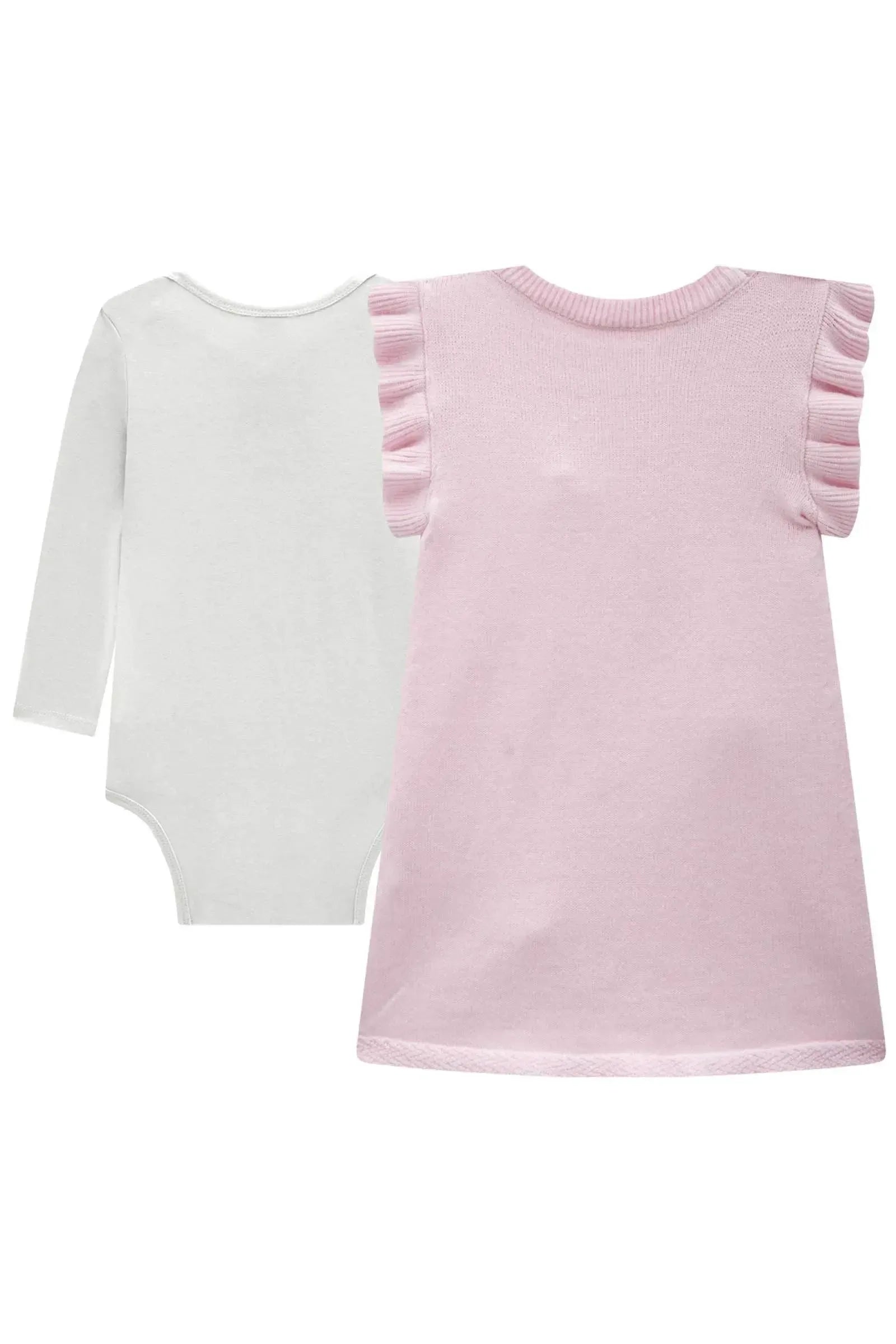 Conjunto de Body em Cotton com Salopete em Tricot 87541 Infanti Bebê Menina