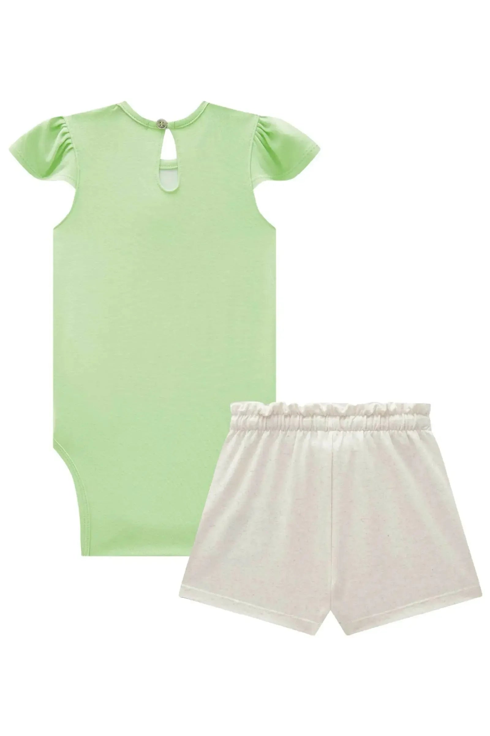 Conjunto de Body em Cotton com Short Saia em Molevisco 84142 Infanti Bebê Menina