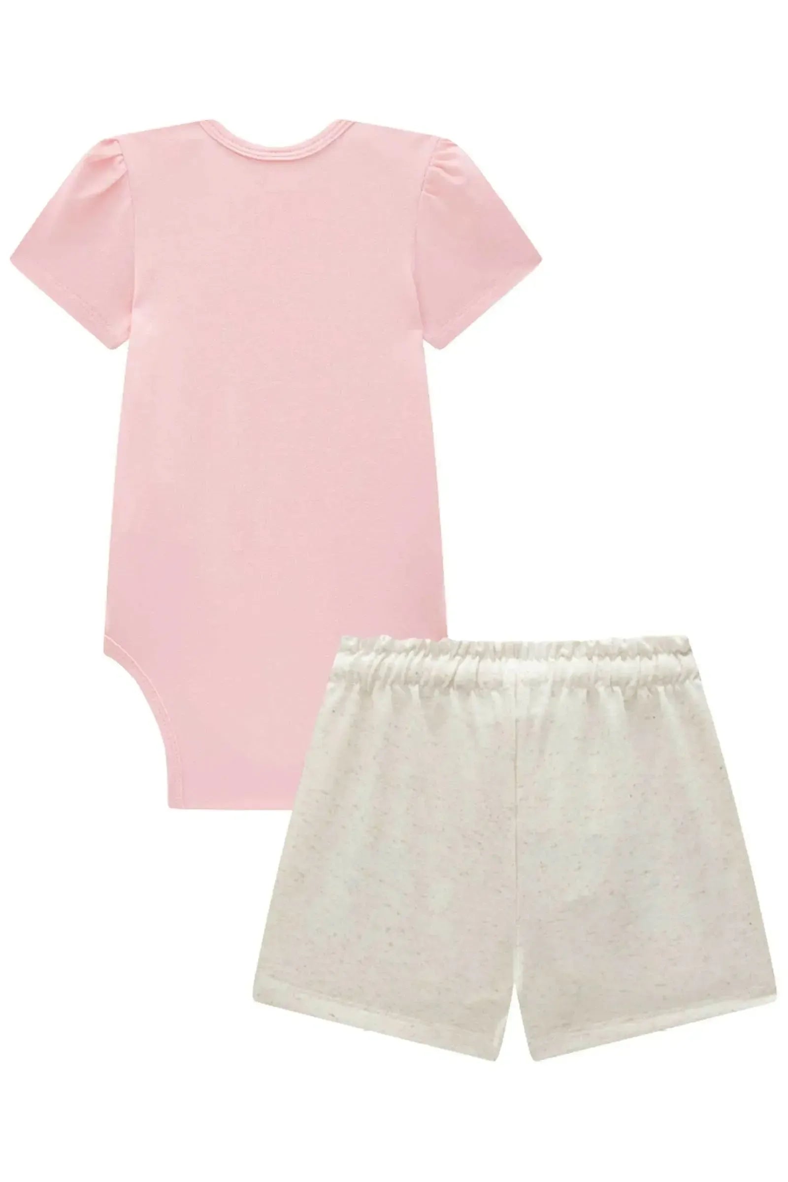 Conjunto de Body em Cotton com Shorts em Molevisco 87097 Infanti Bebê Menina
