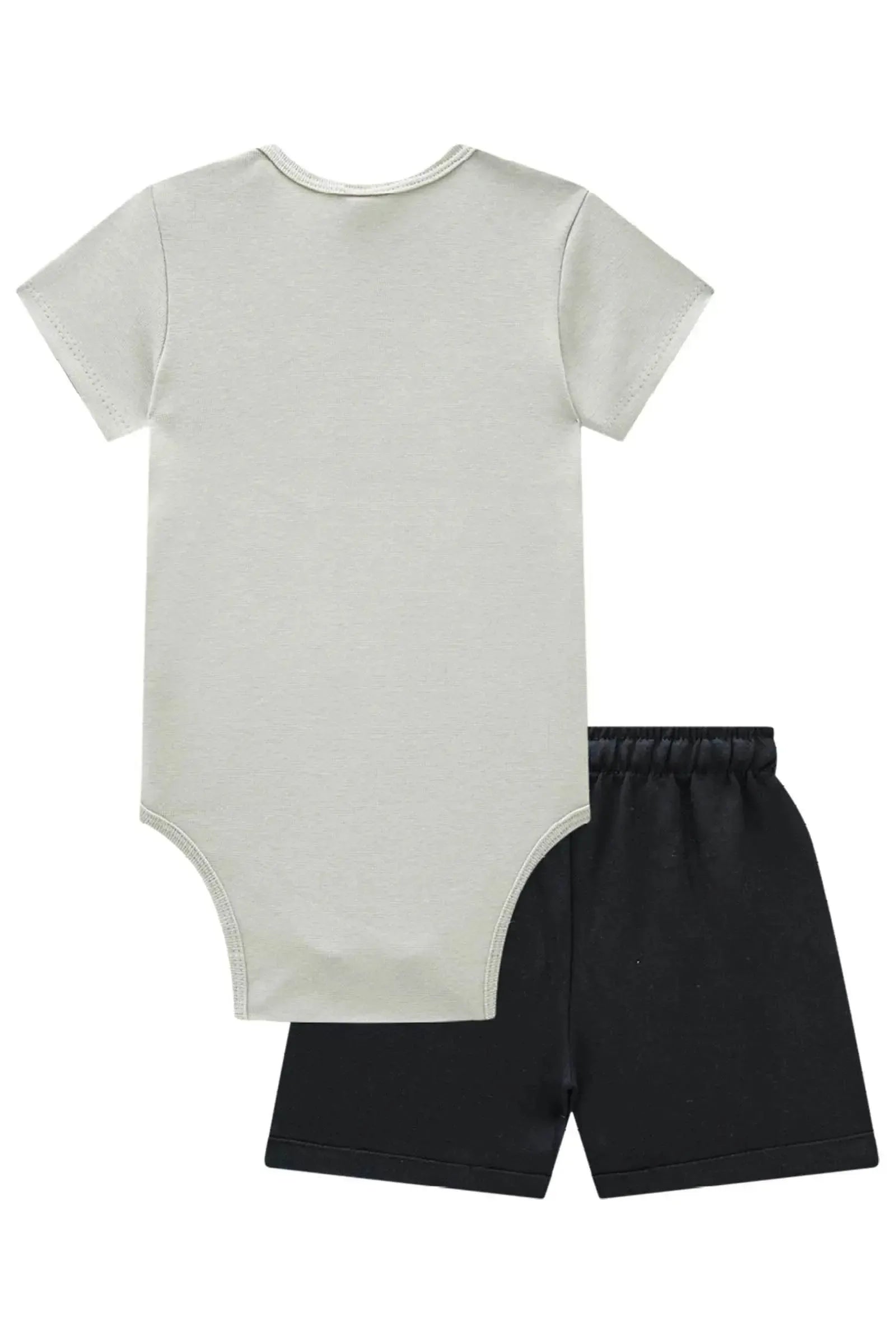 Conjunto de Body em Cotton e Bermuda em Molevisco 83849 LucBoo Bebê Menino