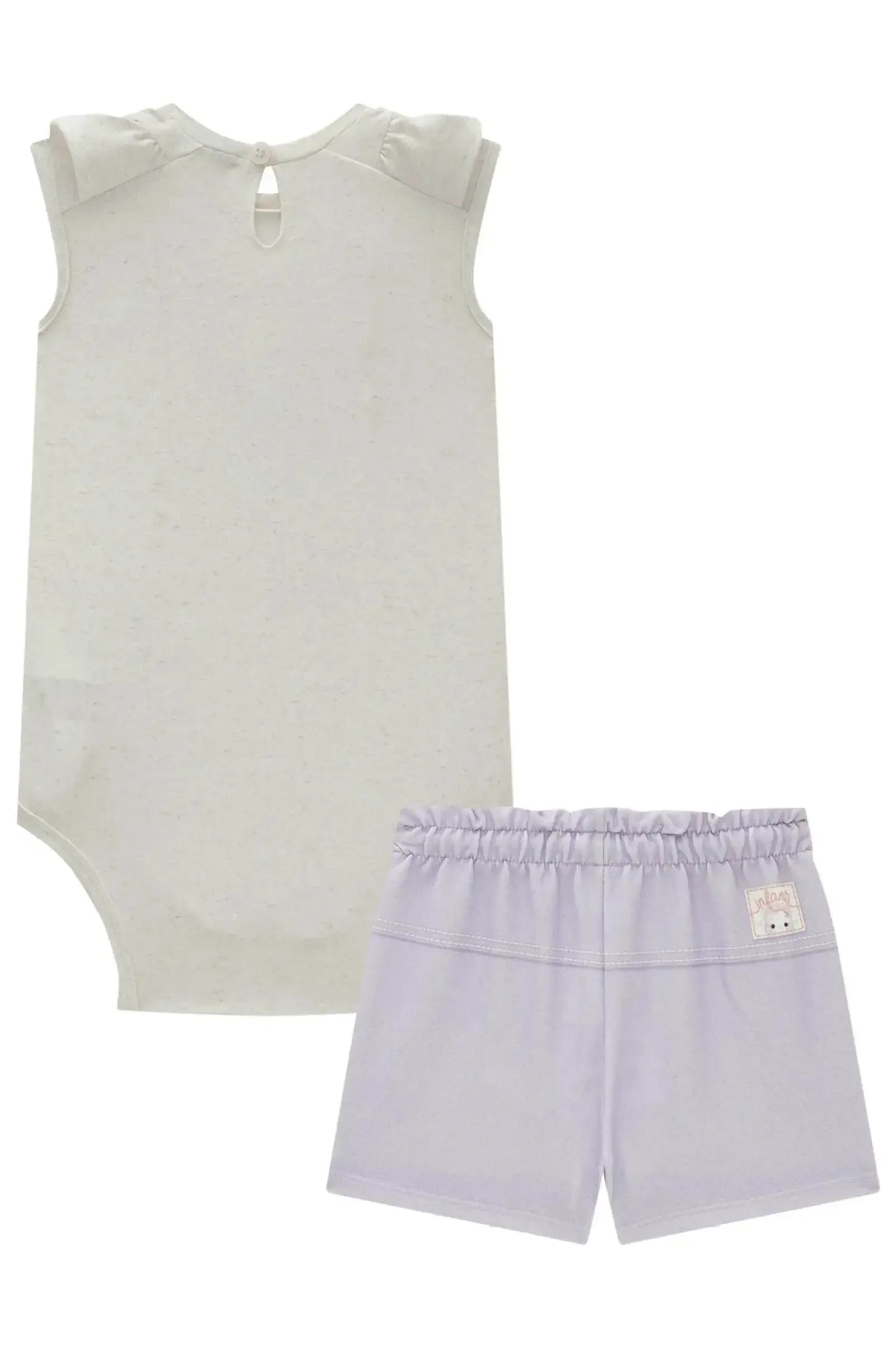 Conjunto de Body em Malha Power com Shorts em Molecotton 84139 Infanti Bebê Menina