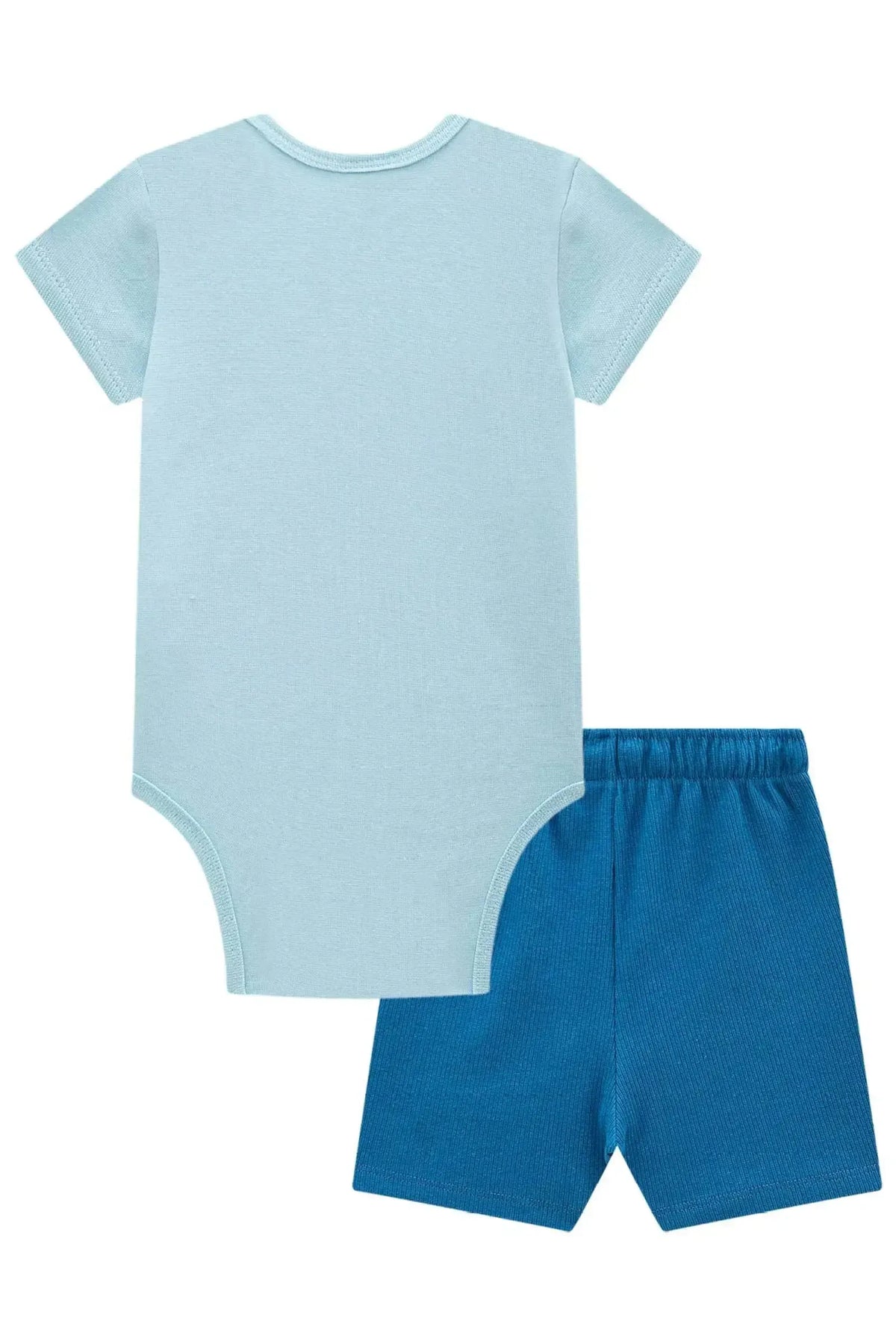Conjunto de Body em Ribana 1x1 e Bermuda em Canelado Liz com Elastano 98246 LucBoo Bebê Menino