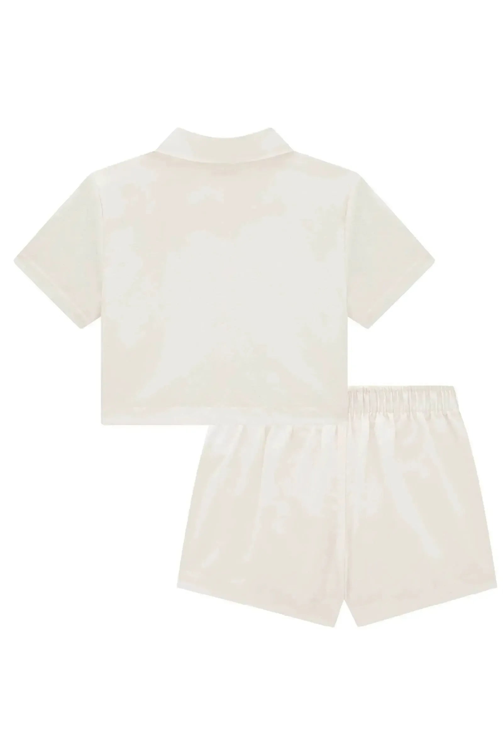 Conjunto de Camisa Boxy e Short Saia em Linho Gold 83707 Vic&Vicky Teen Menina