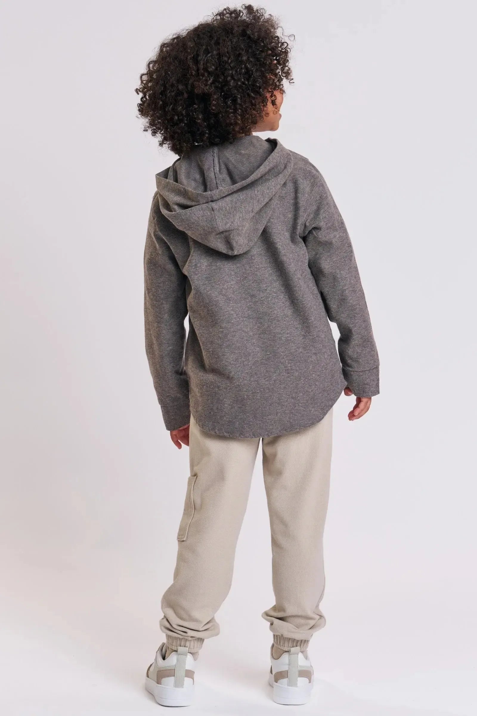 Conjunto de Camisa em Flanela Melange e Calça Jogger em Moletwill com Elastano 92047 LucBoo Infantil Menino