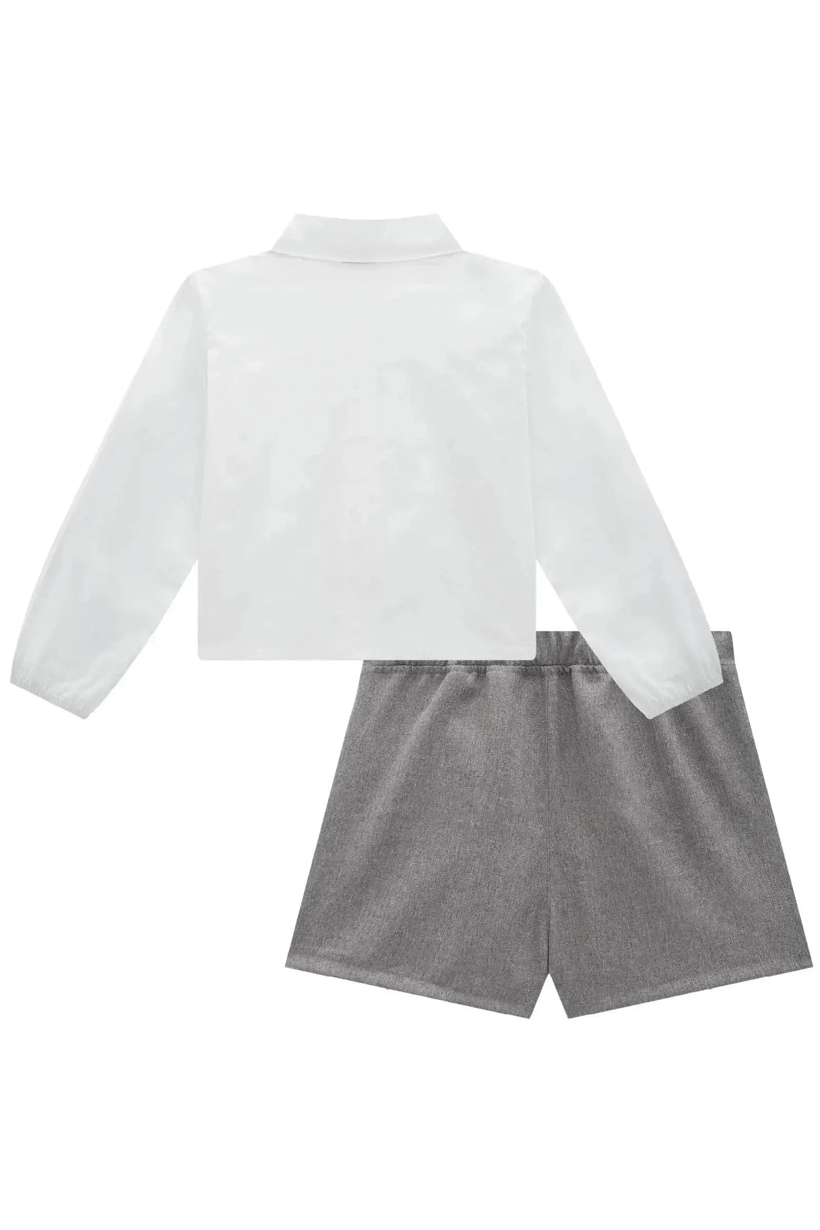 Conjunto de Camisa em Tricoline com Elastano e Shorts em Alfaiataria Stella 89451 Vic&Vicky Teen Menina