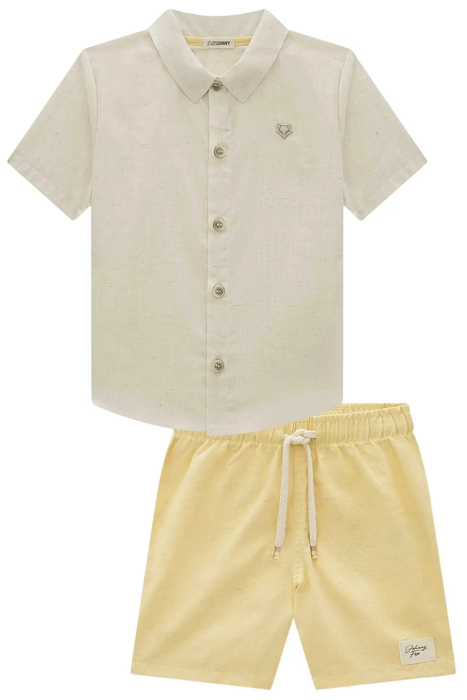 Conjunto de Camisa em Verano Linho e Bermuda em Linho Santorine com Elastano 99370 Johnny Fox Teen Menino