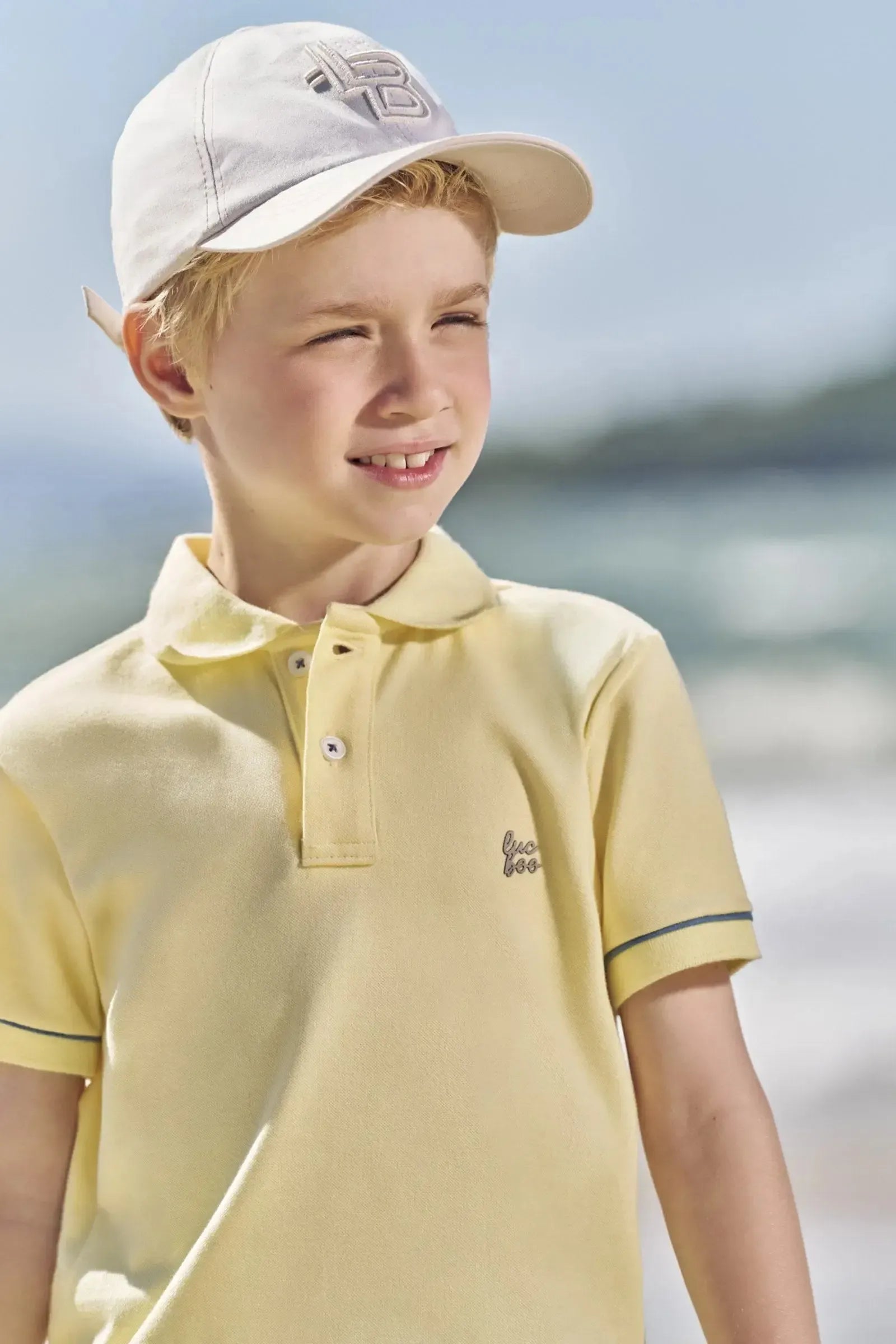Conjunto de Camisa Polo em Malha Piquet C/ Elastano e Bermuda em Linho Santorine C/ Elastan 83607 LucBoo Infantil Menino