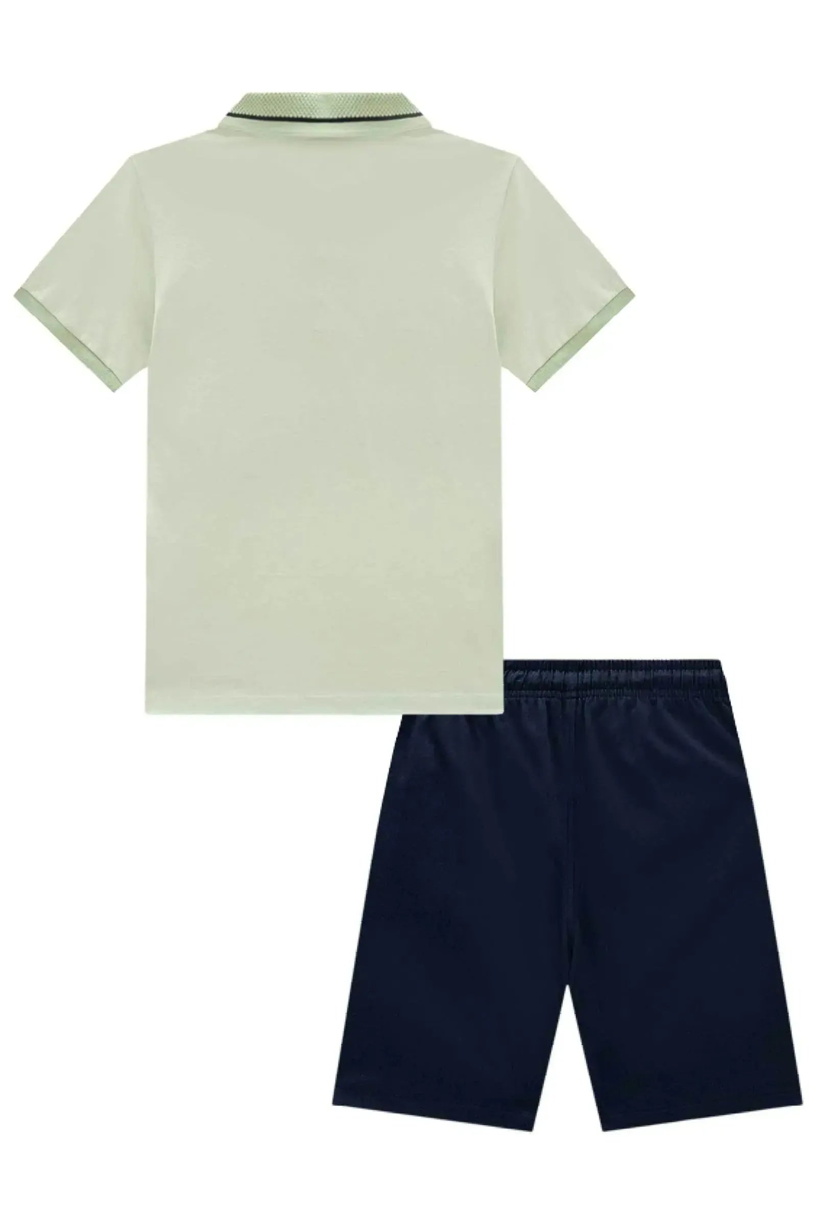 Conjunto de Camisa Polo em Piquet com Elastano e Bermuda em Sarja Girassol com Elastano 96398 Johnny Fox Teen Menino