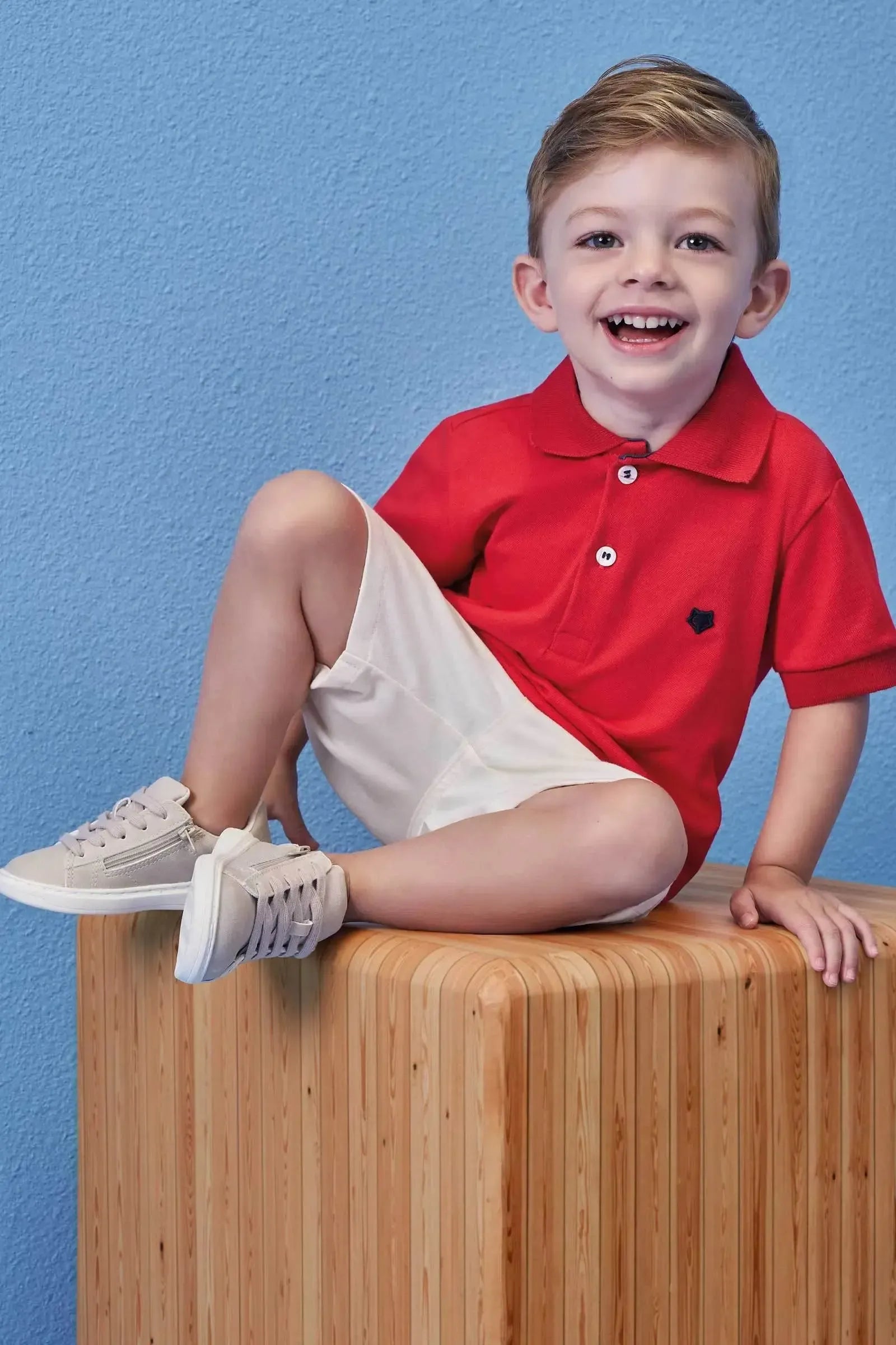 Conjunto de Camisa Polo em Piquet com Elastano e Bermuda em Sarja Girassol com Elastano 99353 Johnny Fox Teen Menino
