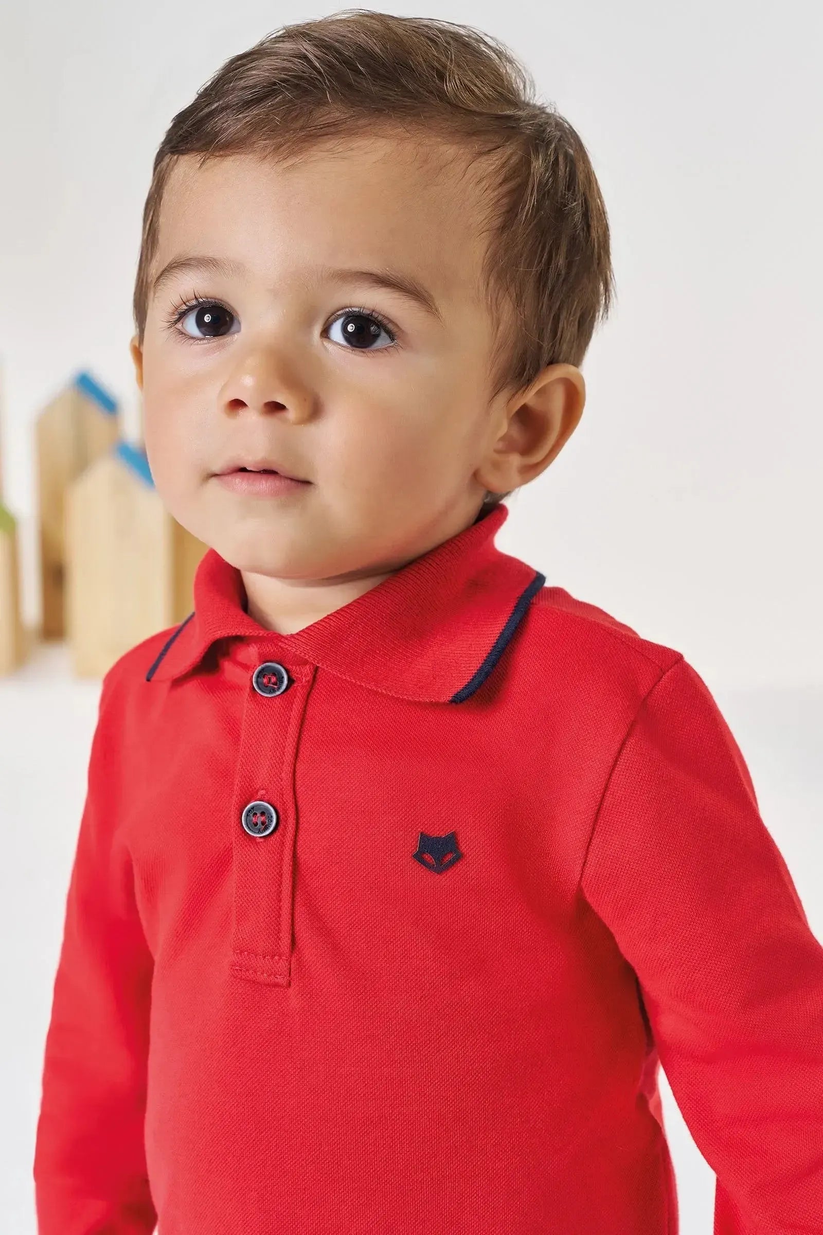 Conjunto de Camisa Polo em Piquet com Elastano e Calça Skinny em Cotton Jeans com Elastano 90686 Johnny Fox Bebê Menino