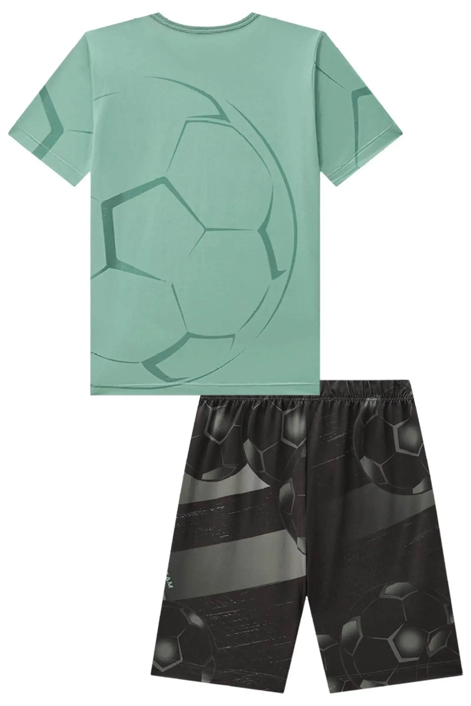 Conjunto de Camiseta e Bermuda em Malha Comfy 85514 LucBoo Infantil Menino