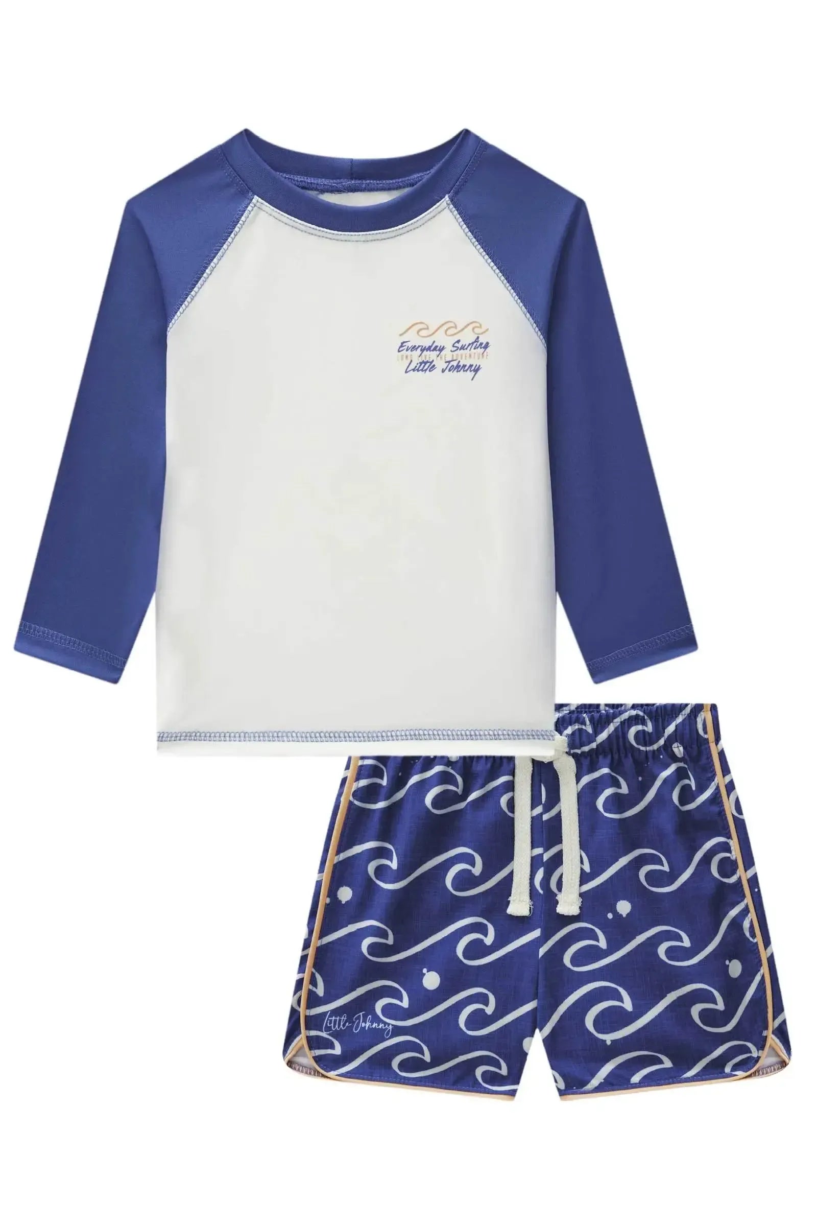 Conjunto de Camiseta e Malha Uv Dry com Proteção UV50+ e Bermuda em Nylon com Elastano 88776 Johnny Fox Bebê Menino