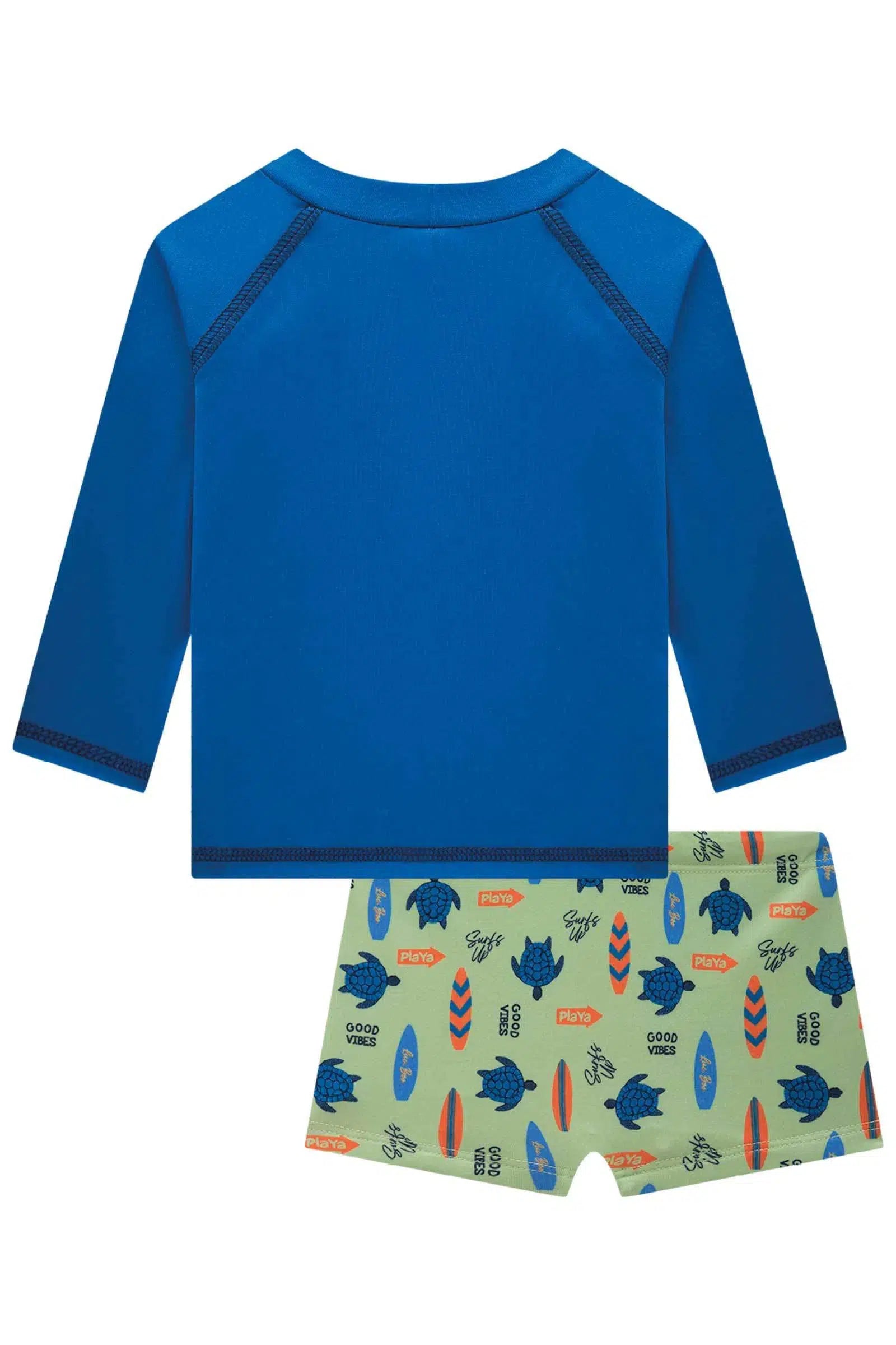 Conjunto Bebê Menino de Camiseta e Sunga em Malha Uv Dry com Proteção Uv 50+ 82365 LucBoo