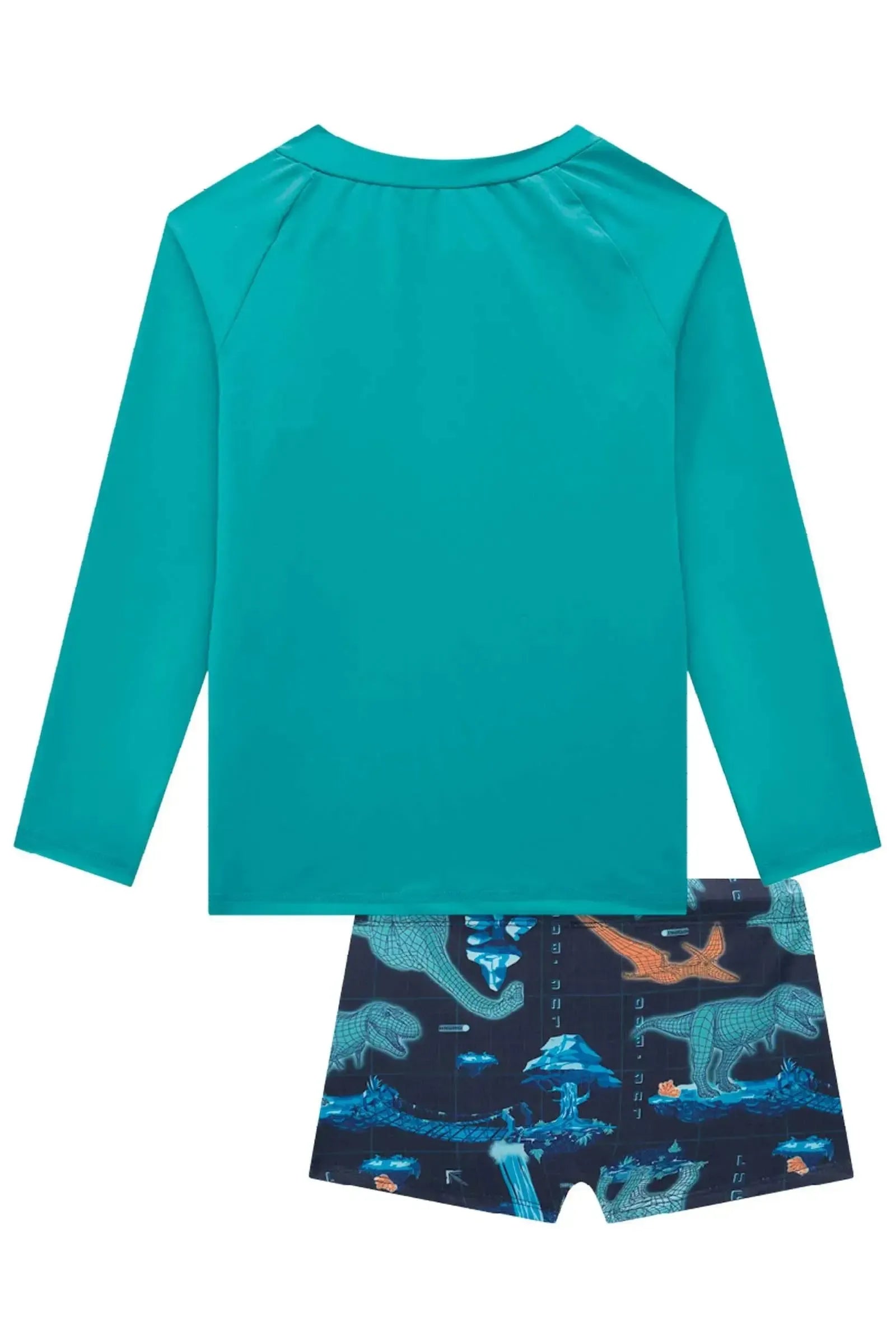 Conjunto de Camiseta e Sunga em Malha UV Dry com Proteção UV 50+ 85117 LucBoo Infantil Menino