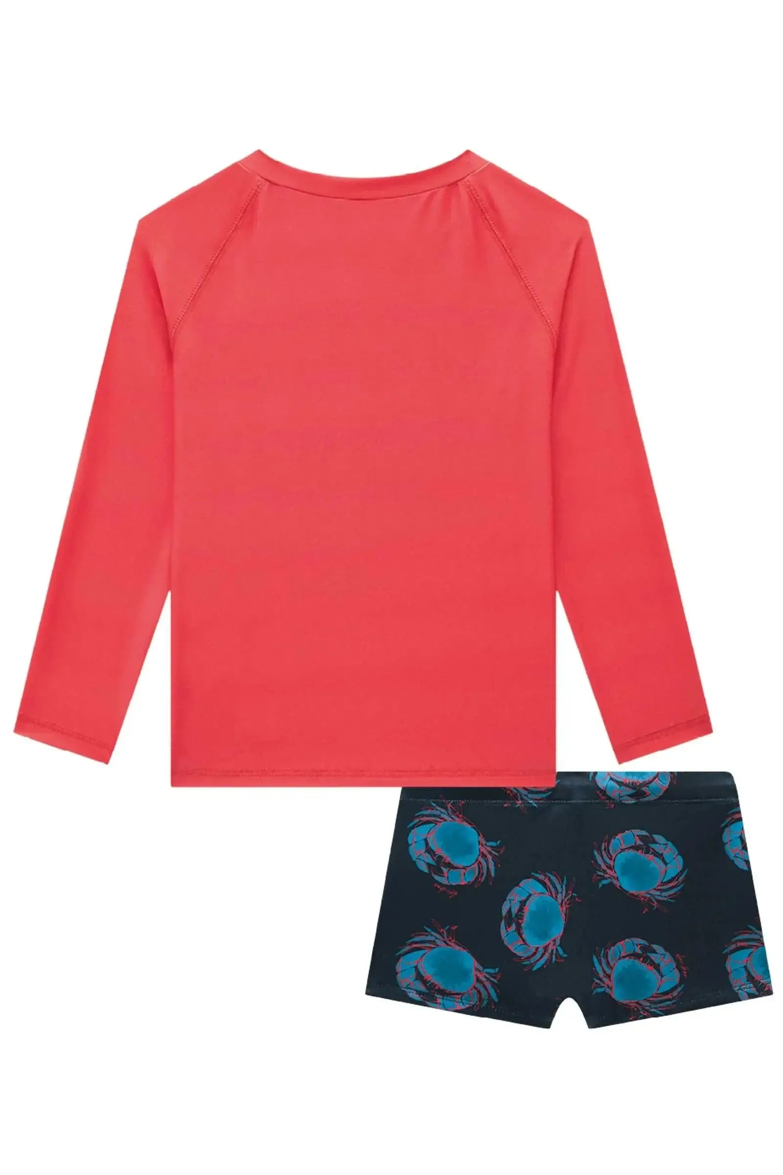 Conjunto de Camiseta e Sunga em Malha UV Dry com Proteção UV 50+ 85123 LucBoo Infantil Menino