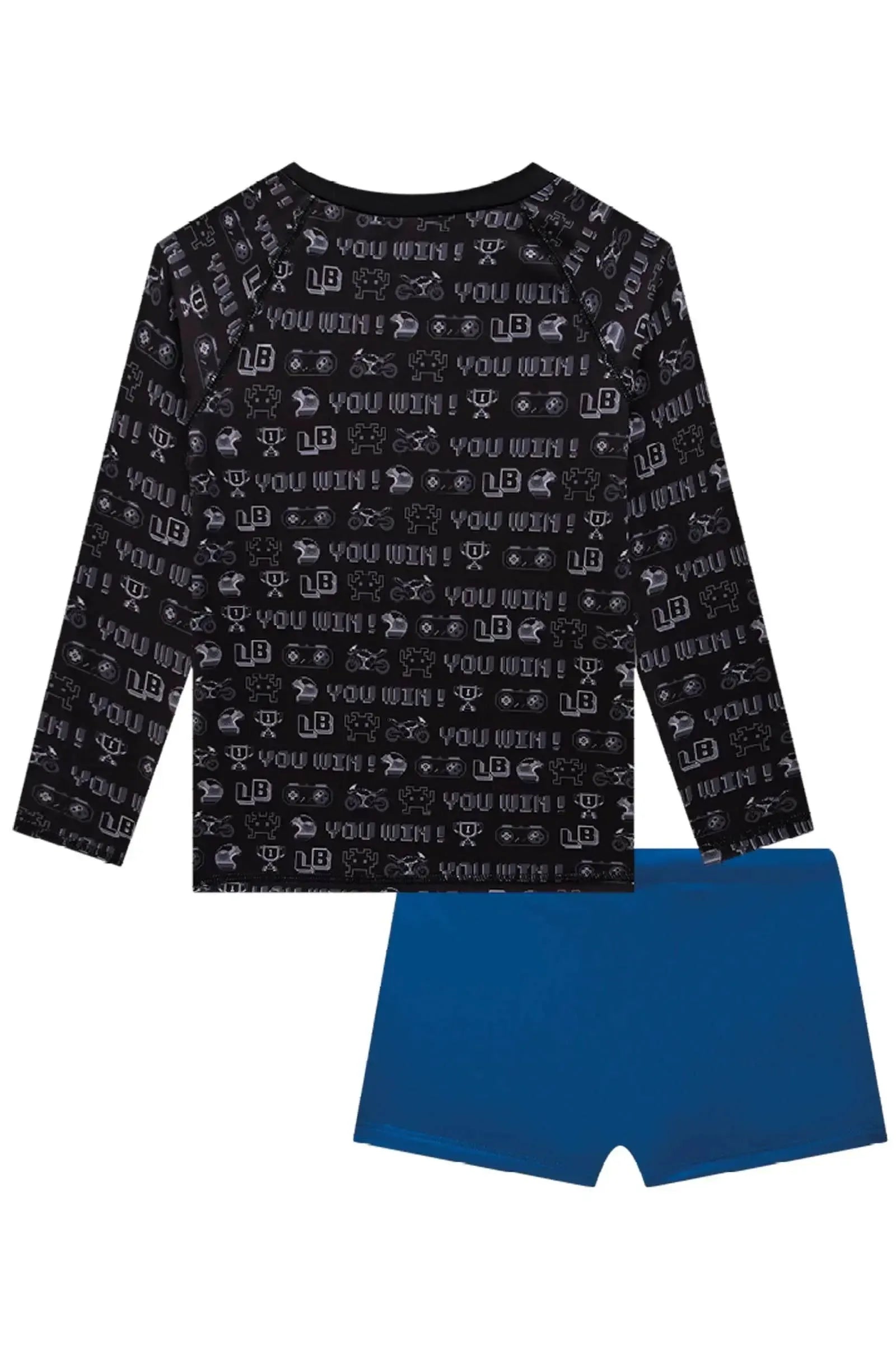 Conjunto de Camiseta e Sunga em Malha UV Dry com Proteção UV 50+ 85147 LucBoo Infantil Menino