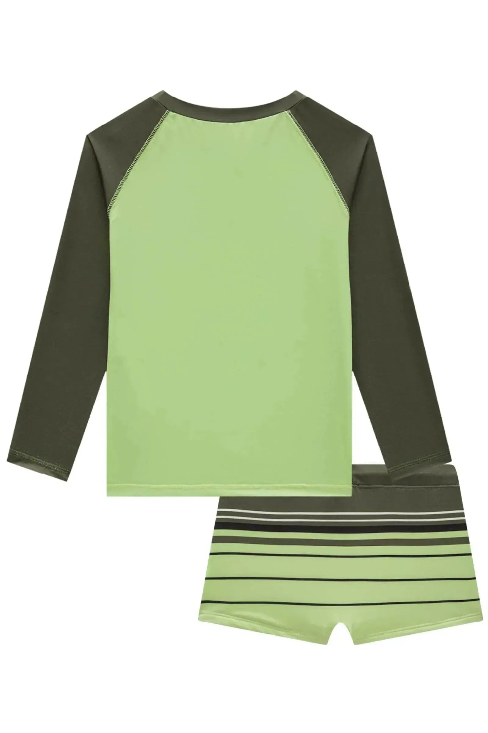 Conjunto de Camiseta e Sunga em Malha UV Dry com Proteção UV 50+ 85162 LucBoo Infantil Menino