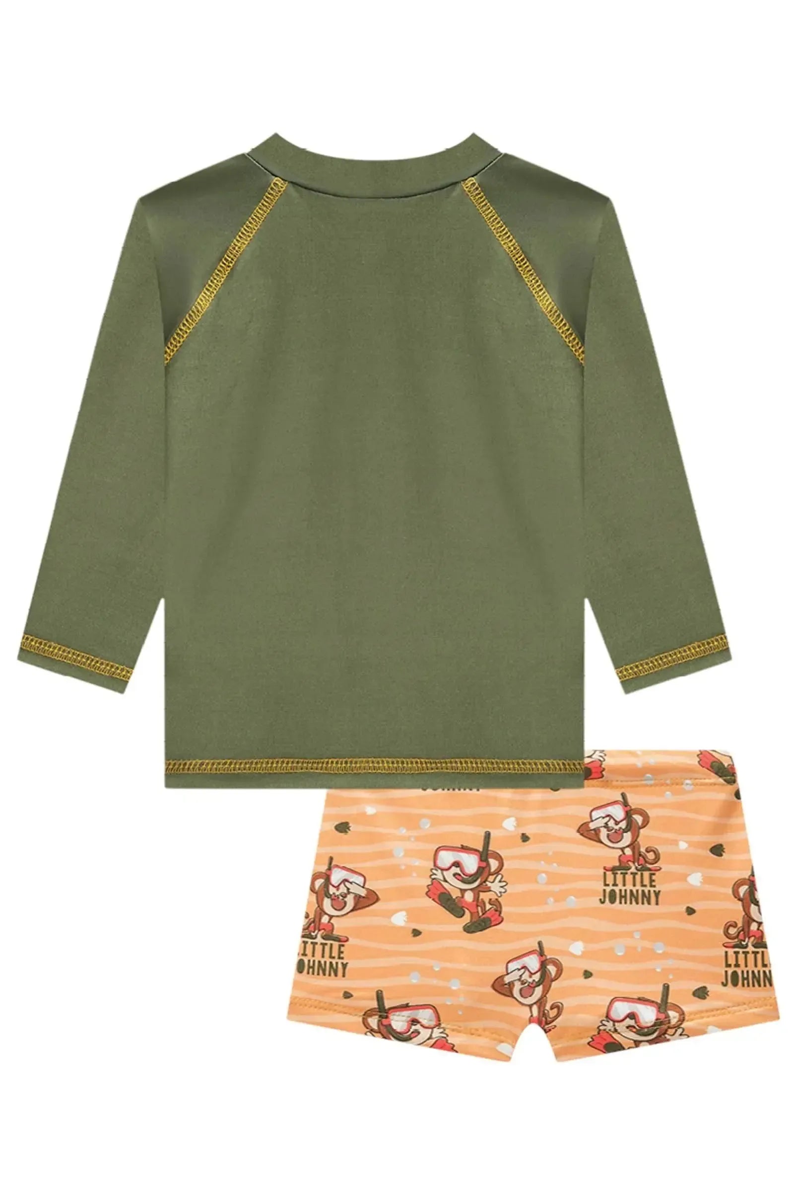 Conjunto de Camiseta e Sunga em Malha Uv Dry com Proteção UV 50+ 85397 Johnny Fox Bebê Menino