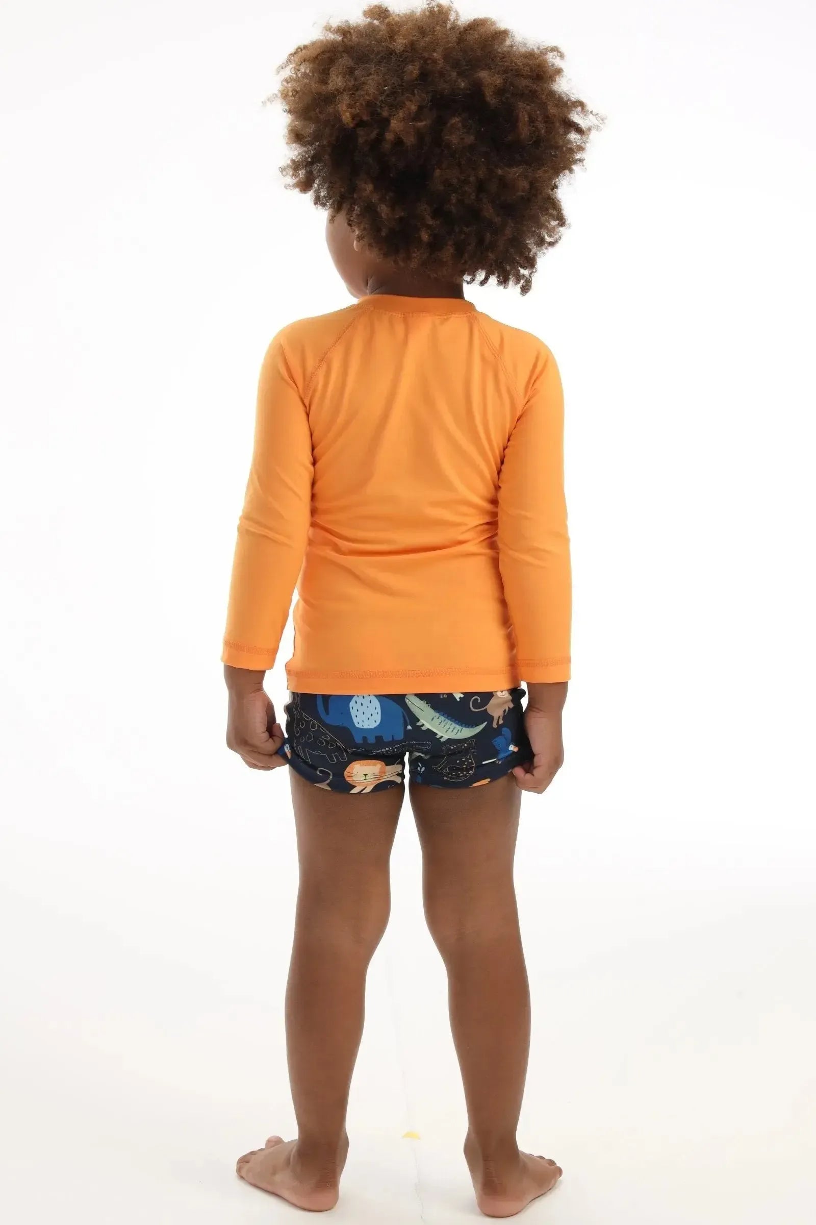 Conjunto de Camiseta e Sunga em Malha UV Dry com Proteção UV 50+ 92882 LucBoo Bebê Menino
