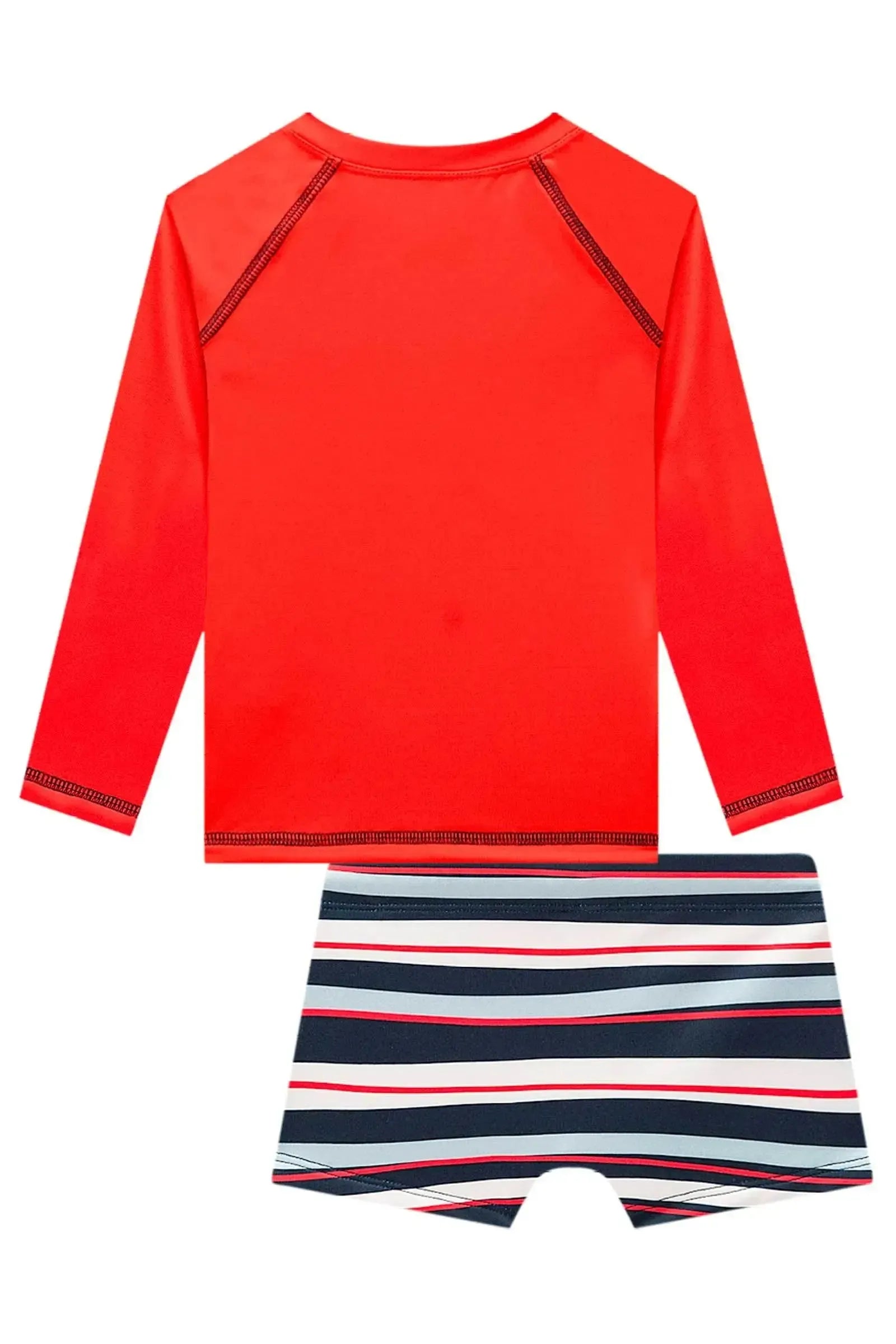 Conjunto de Camiseta e Sunga em Malha UV Dry com Proteção UV 50+ 99275 LucBoo Infantil Menino