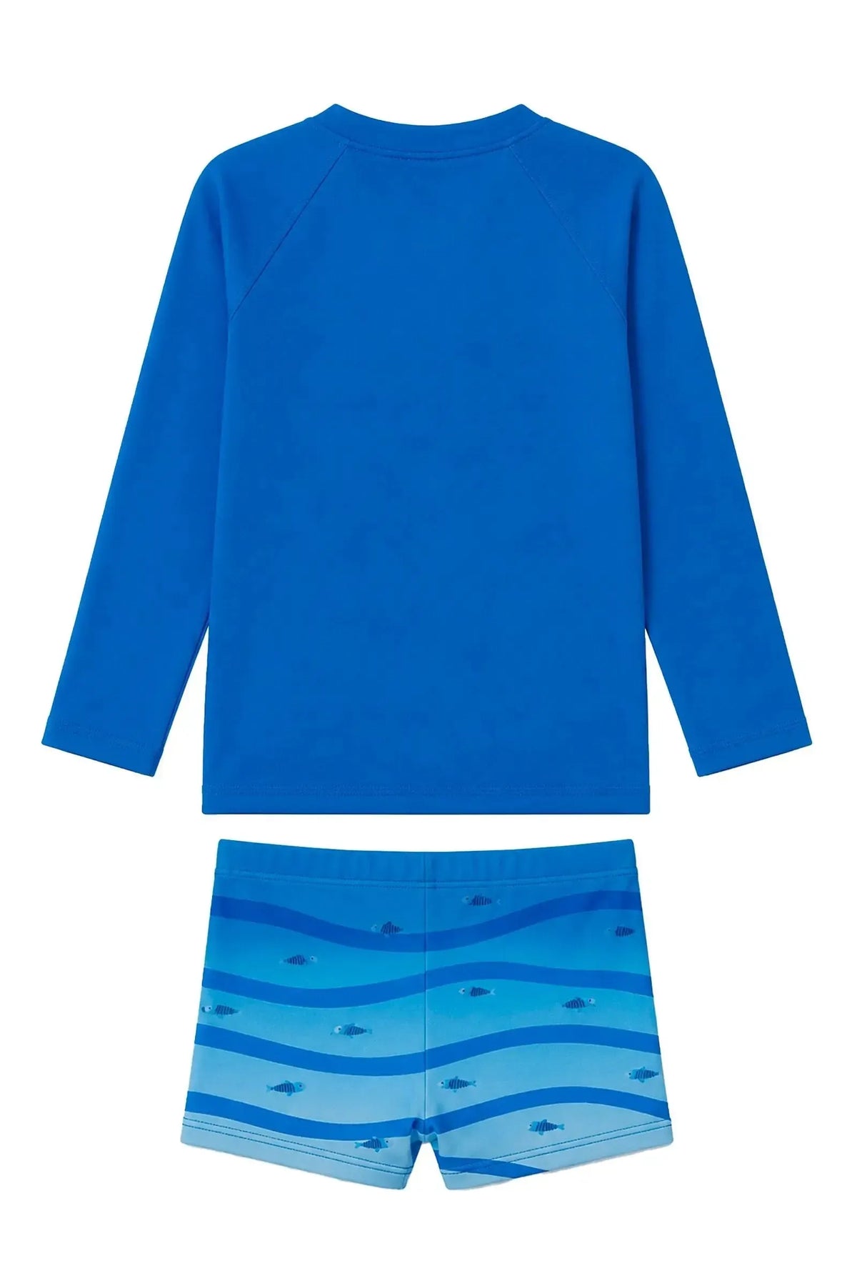 Conjunto de Camiseta e Sunga em Malha UV Dry com Proteção UV50+ 24759 LucBoo Bebê Menino