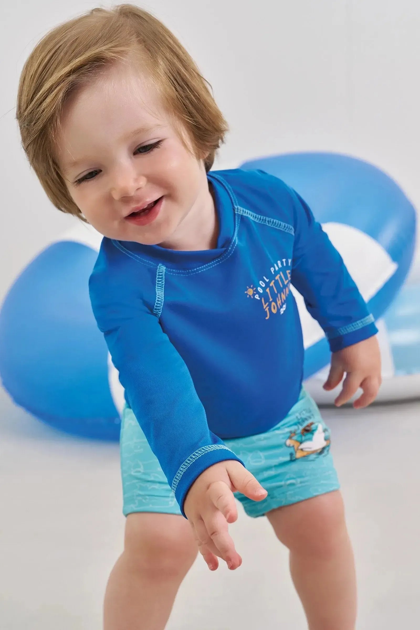 Conjunto de Camiseta e Sunga em Malha Uv Dry com Proteção UV50+ 87858 Johnny Fox Bebê Menino