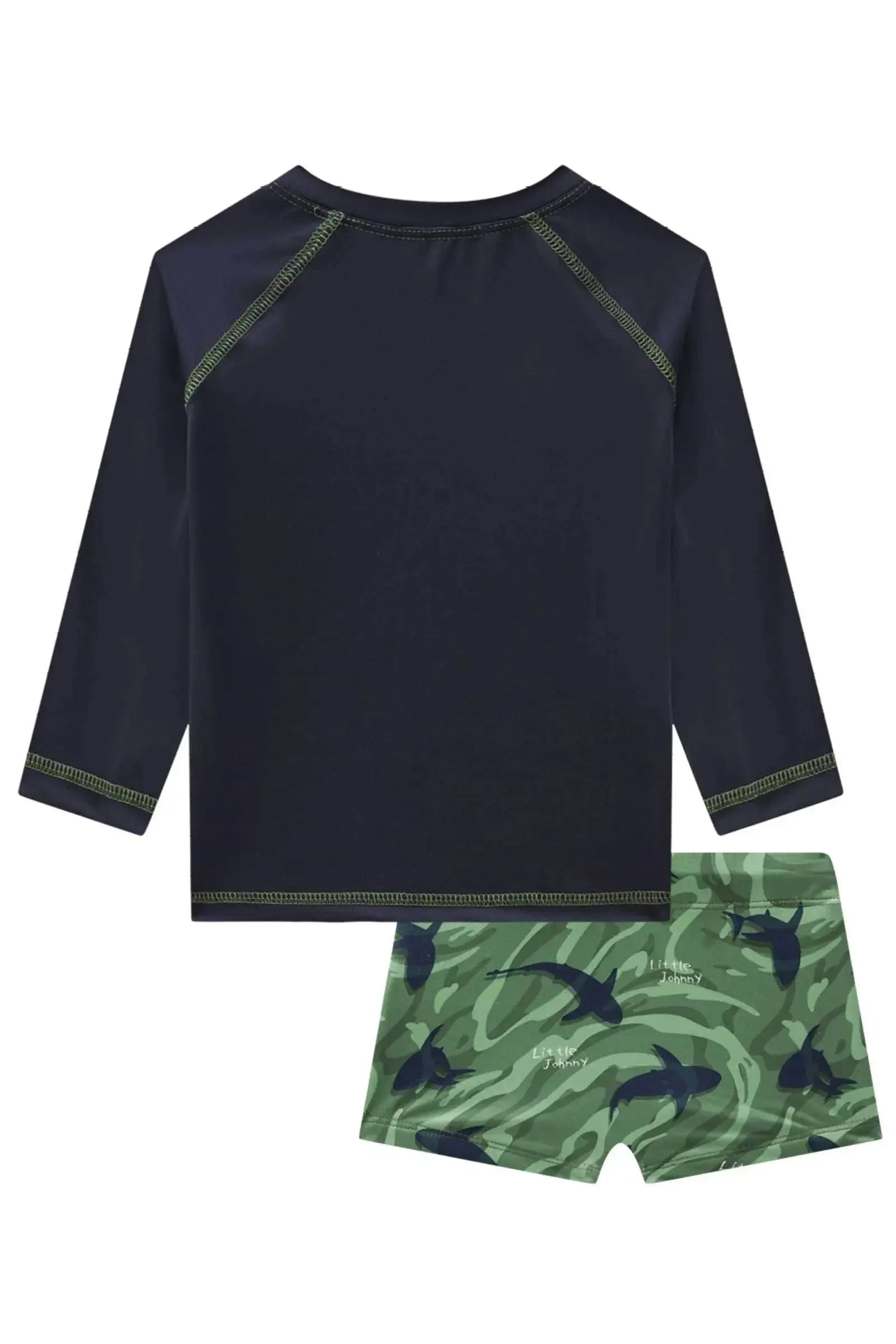 Conjunto de Camiseta e Sunga em Malha Uv Dry com Proteção UV50+ 88301 Johnny Fox Bebê Menino