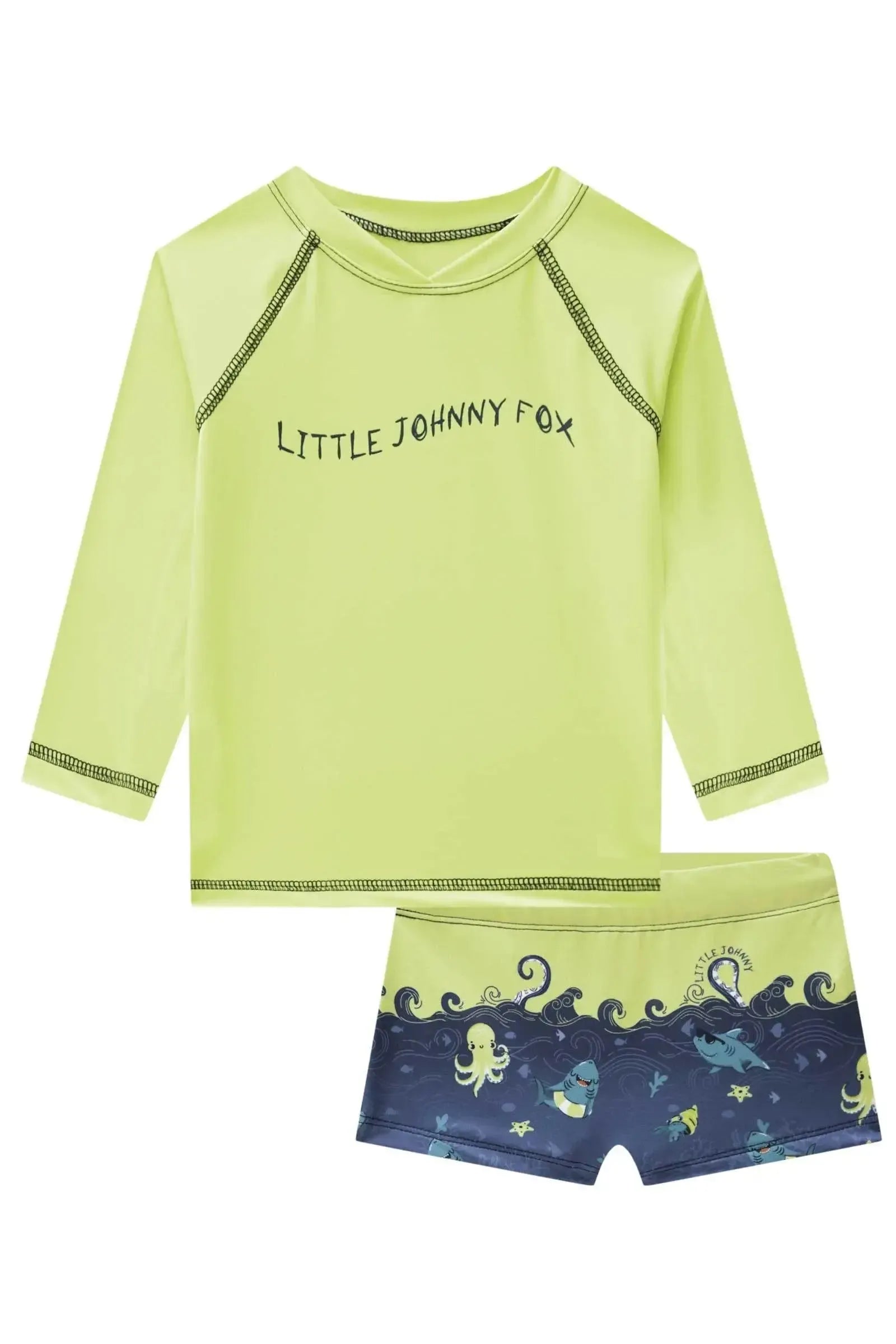Conjunto de Camiseta e Sunga em Malha Uv Dry com Proteção UV50+ 88778 Johnny Fox Bebê Menino