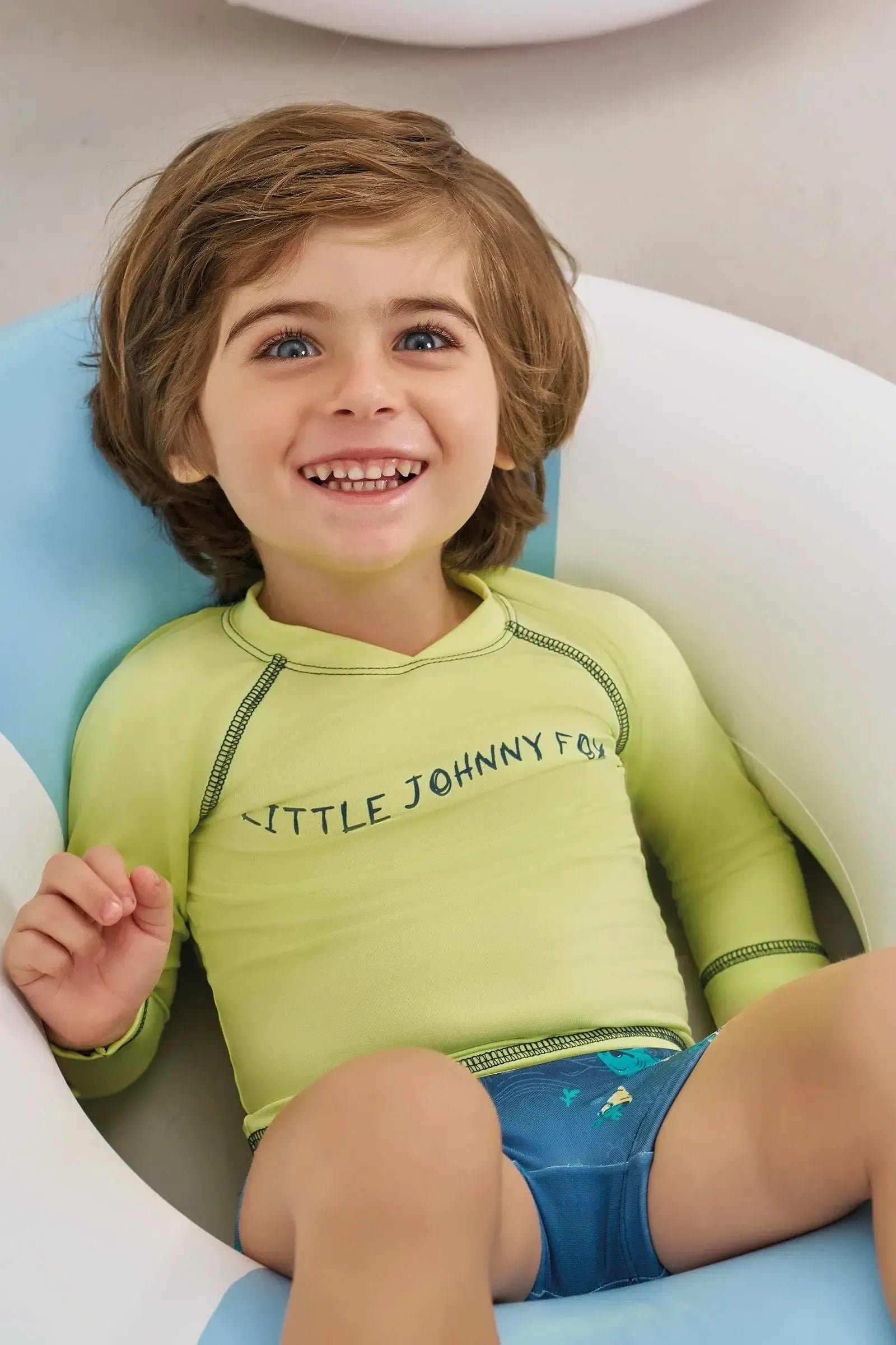 Conjunto de Camiseta e Sunga em Malha Uv Dry com Proteção UV50+ 88778 Johnny Fox Bebê Menino