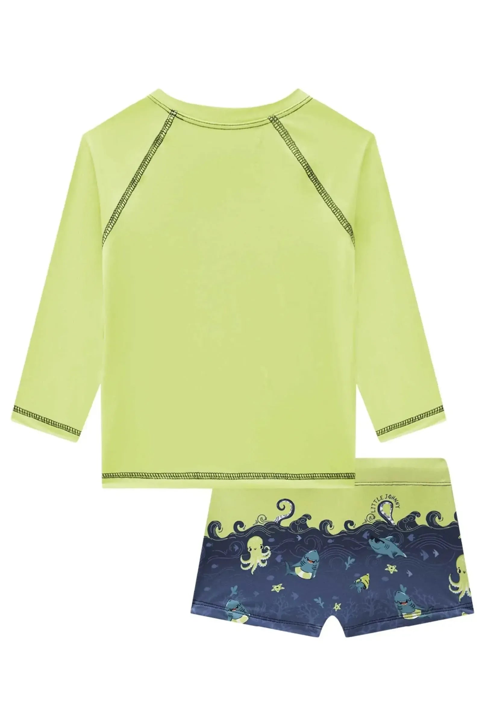 Conjunto de Camiseta e Sunga em Malha Uv Dry com Proteção UV50+ 88778 Johnny Fox Bebê Menino